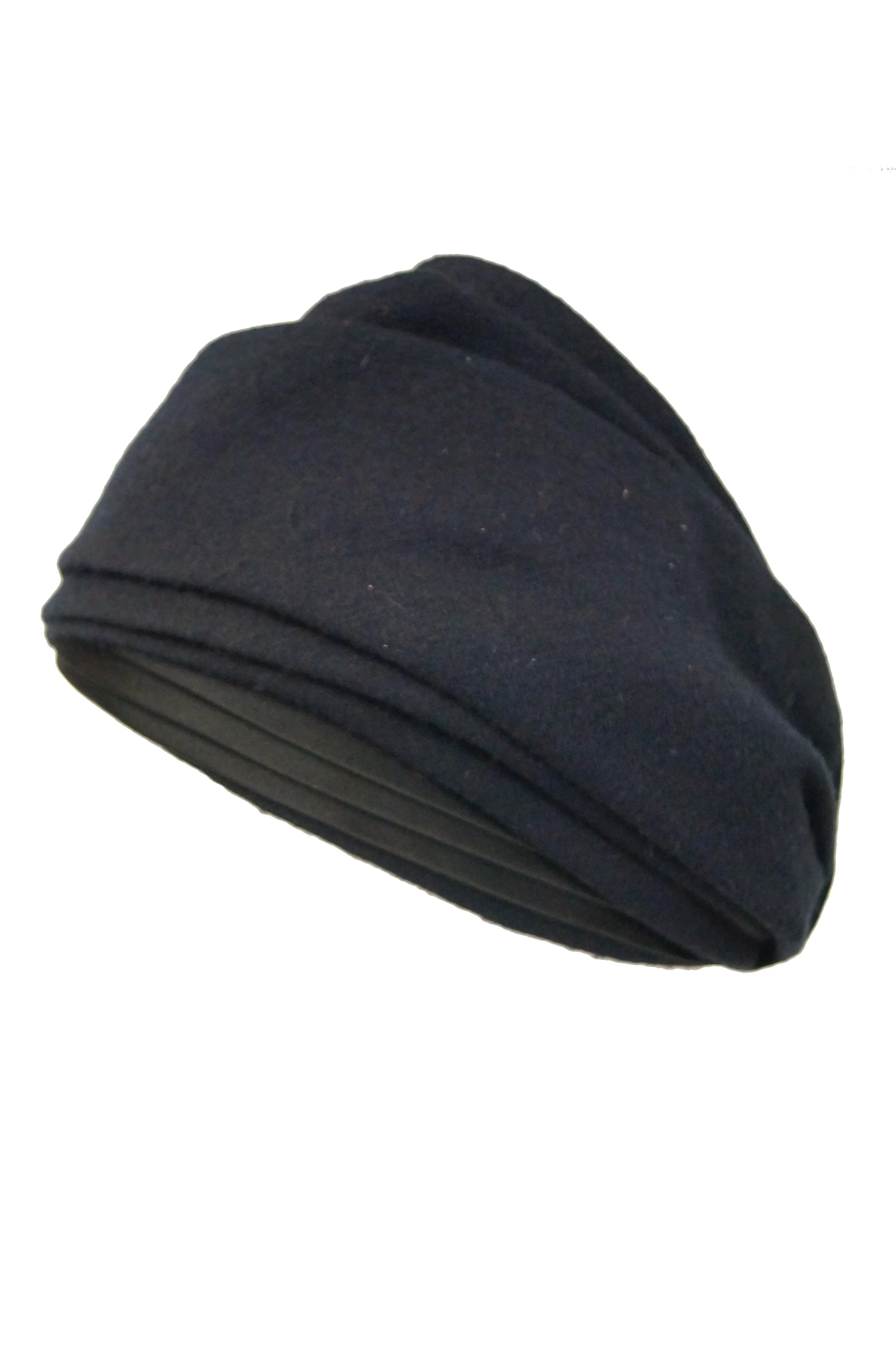 1950s Sally Victor Black Wool Bow Turban