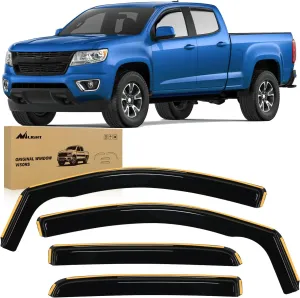 2015-2022 Chevy Colorado Crew Cab GMC Canyon Crew Cab Rain Guards Acrylic 4Pcs