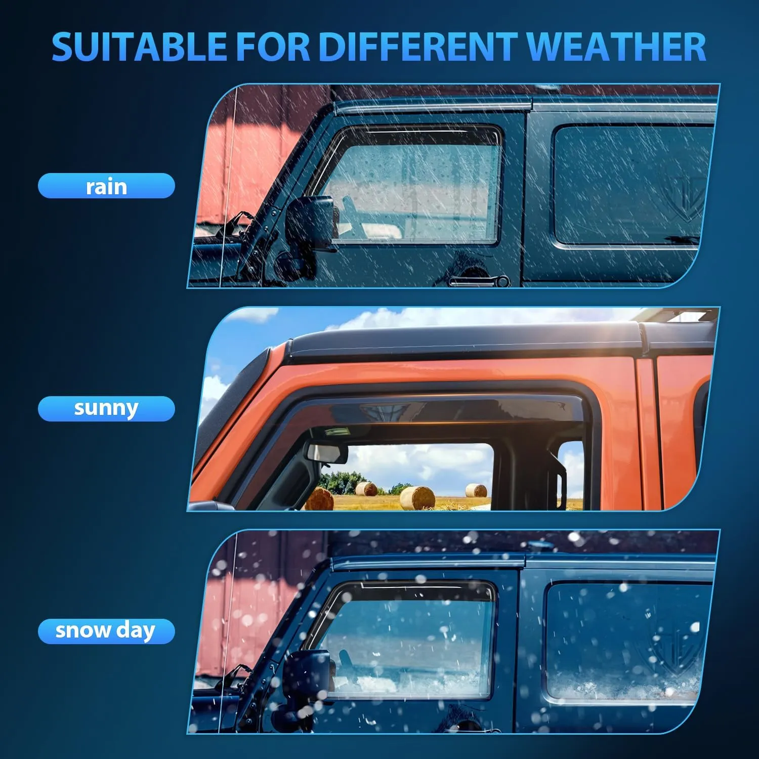 2016-2023 Toyota Tacoma Double Cab Rain Guards Acrylic 4Pcs