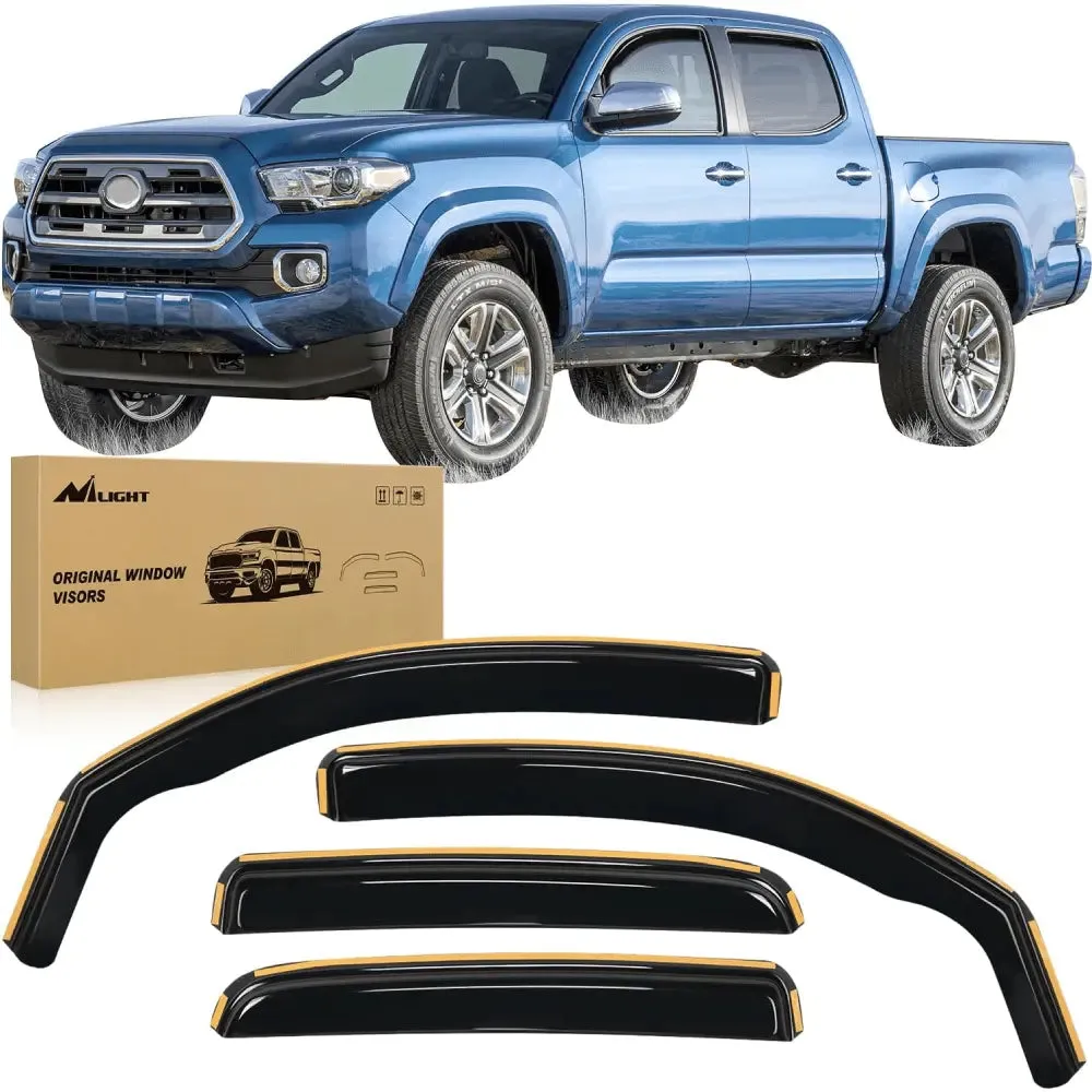 2016-2023 Toyota Tacoma Double Cab Rain Guards Acrylic 4Pcs