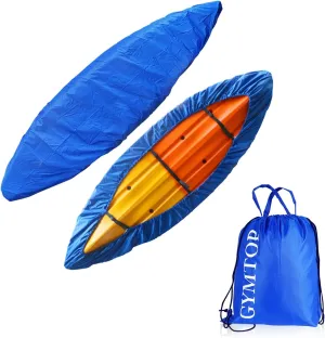 7.8-18ft Waterproof Kayak Canoe Cover-Storage Dust Cover UV Protection Sunblock Shield for Fishing Boat/Kayak/Canoe 7 Sizes [Choose Color] (Dark Blue(Upgraded), Suitable for 15.3-16.5ft Kayak)