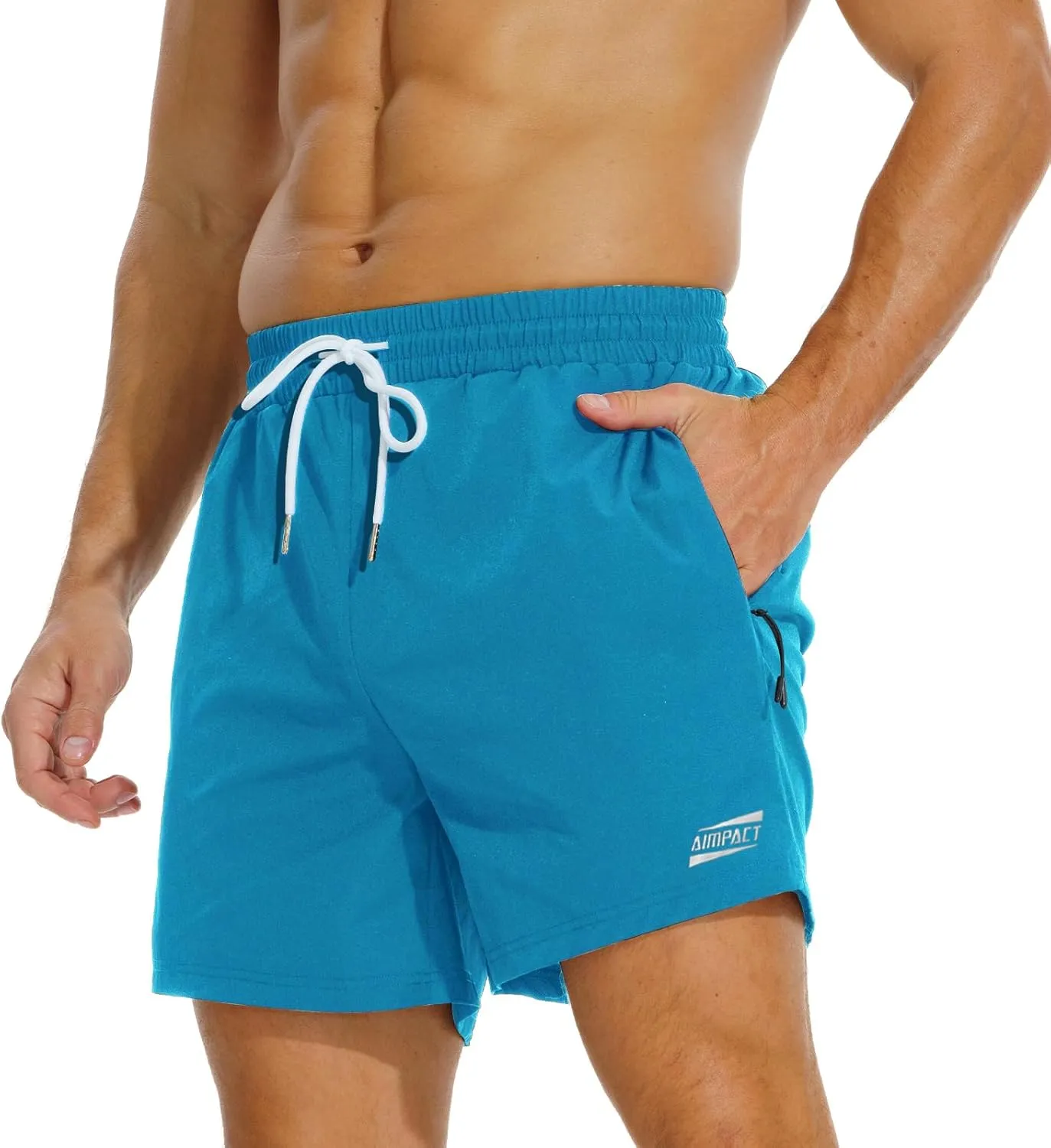 AIMPACT Men's Athletic Running Shorts Nylon Quick Dry Sports Tennis Shorts 5 Inch Lightweight Workout Gym Active Basketball