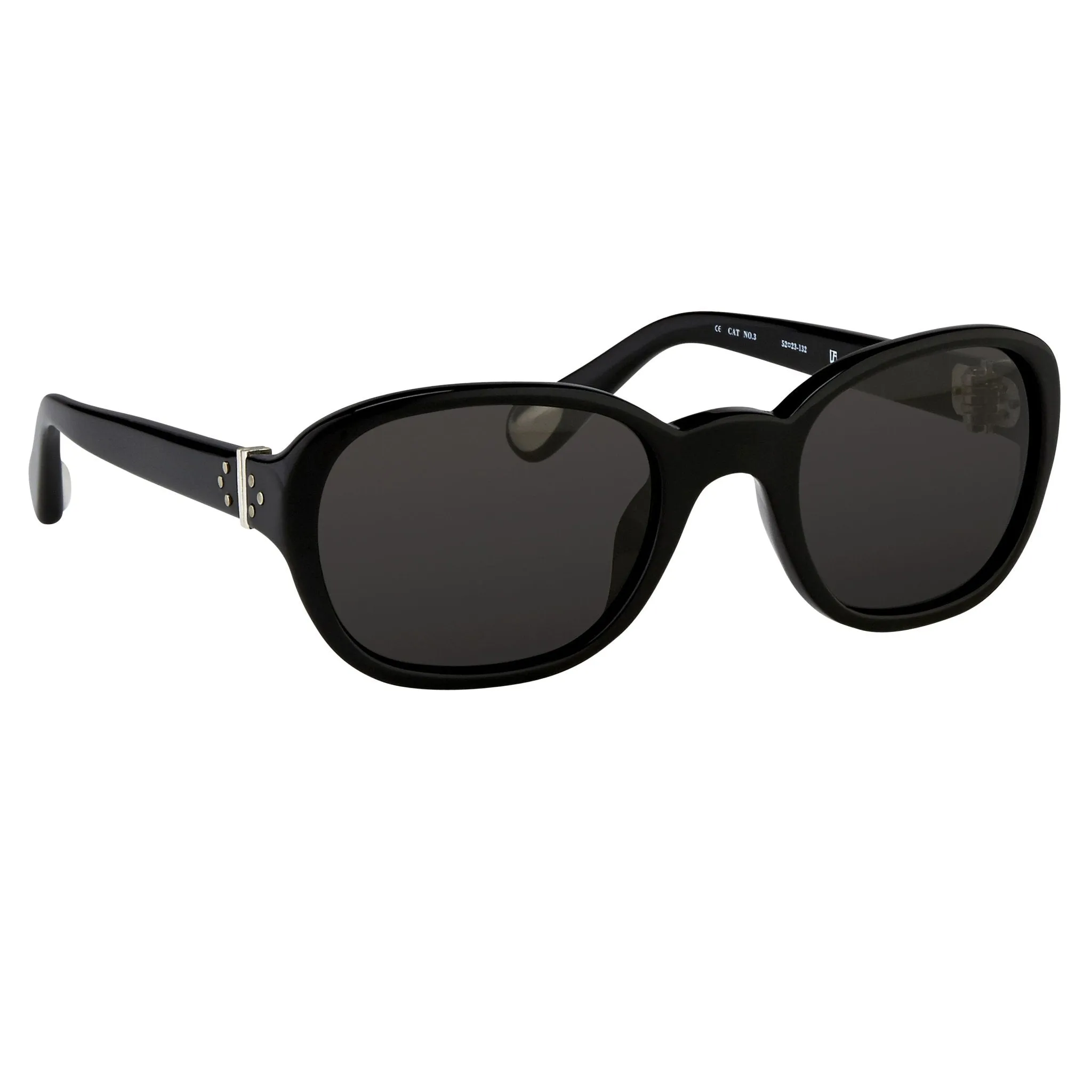 Ann Demeulemeester Ladies Sunglasses Oval Black and Grey AD8C1SUN