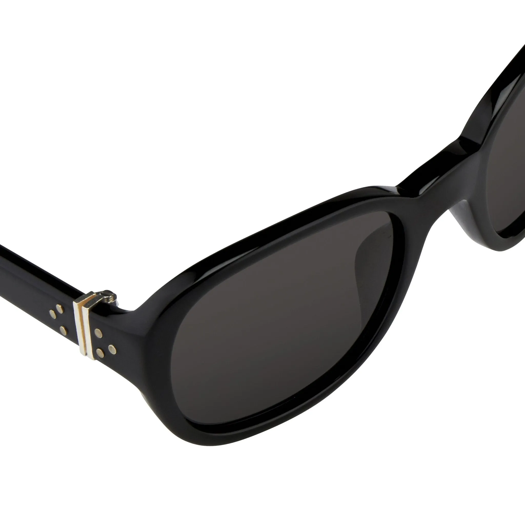 Ann Demeulemeester Ladies Sunglasses Oval Black and Grey AD8C1SUN