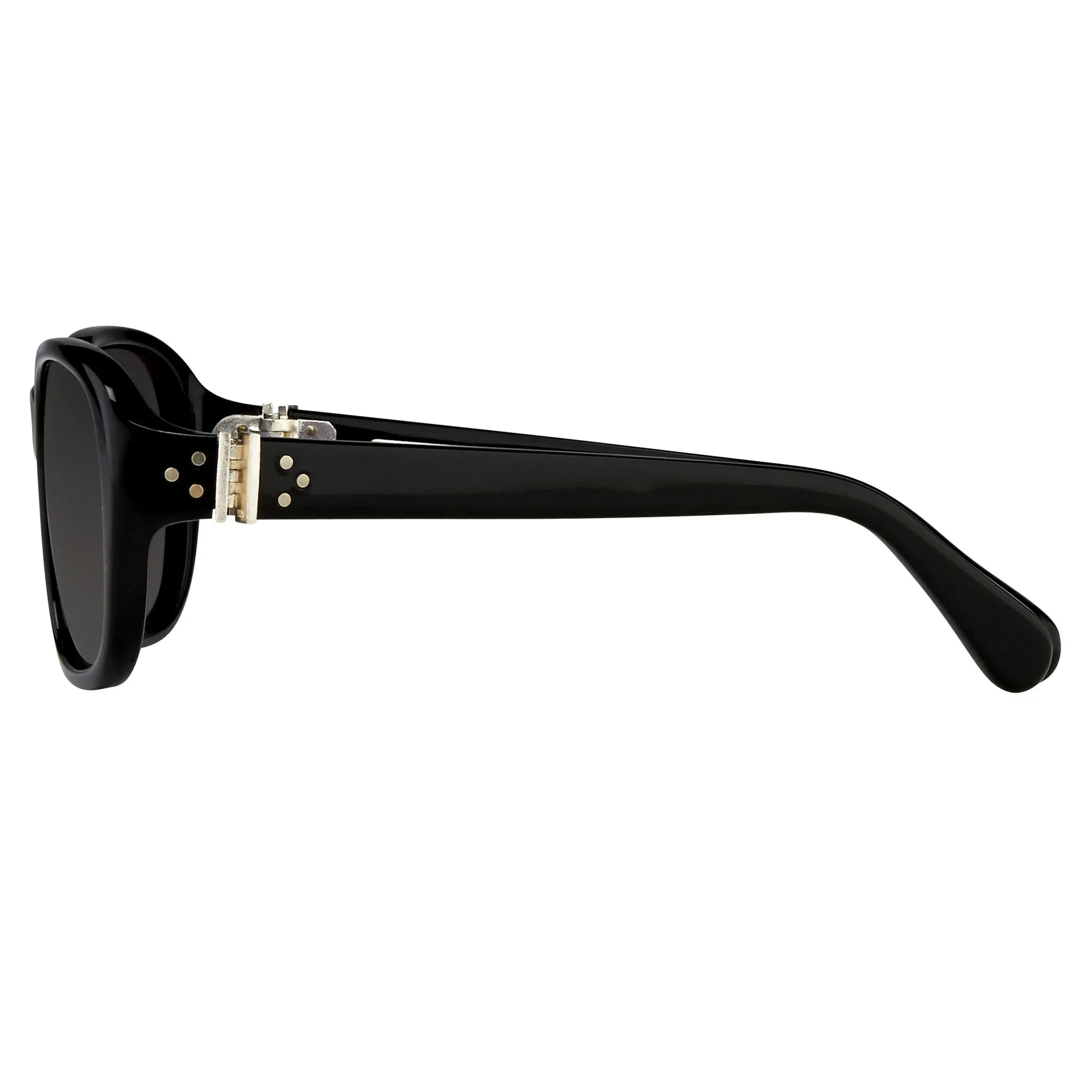 Ann Demeulemeester Ladies Sunglasses Oval Black and Grey AD8C1SUN