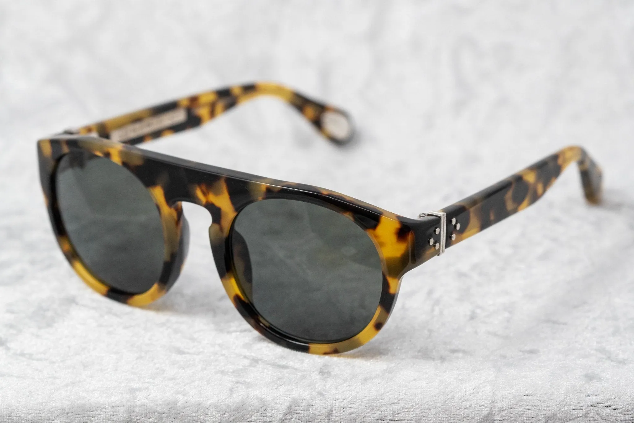 Ann Demeulemeester Men's Sunglasses Flat Top Tortoise Shell and Grey AD10C2SUN