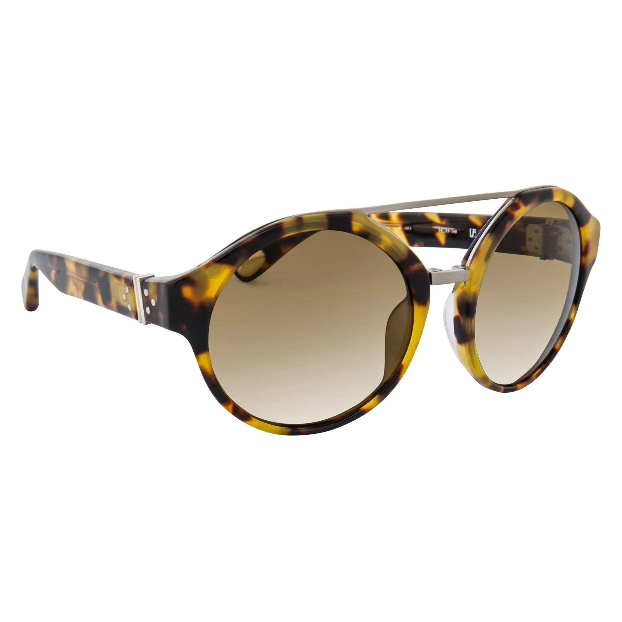 Ann Demeulemeester Sunglasses Round Tortoise Shell Titanium with Brown AD45C2SUN