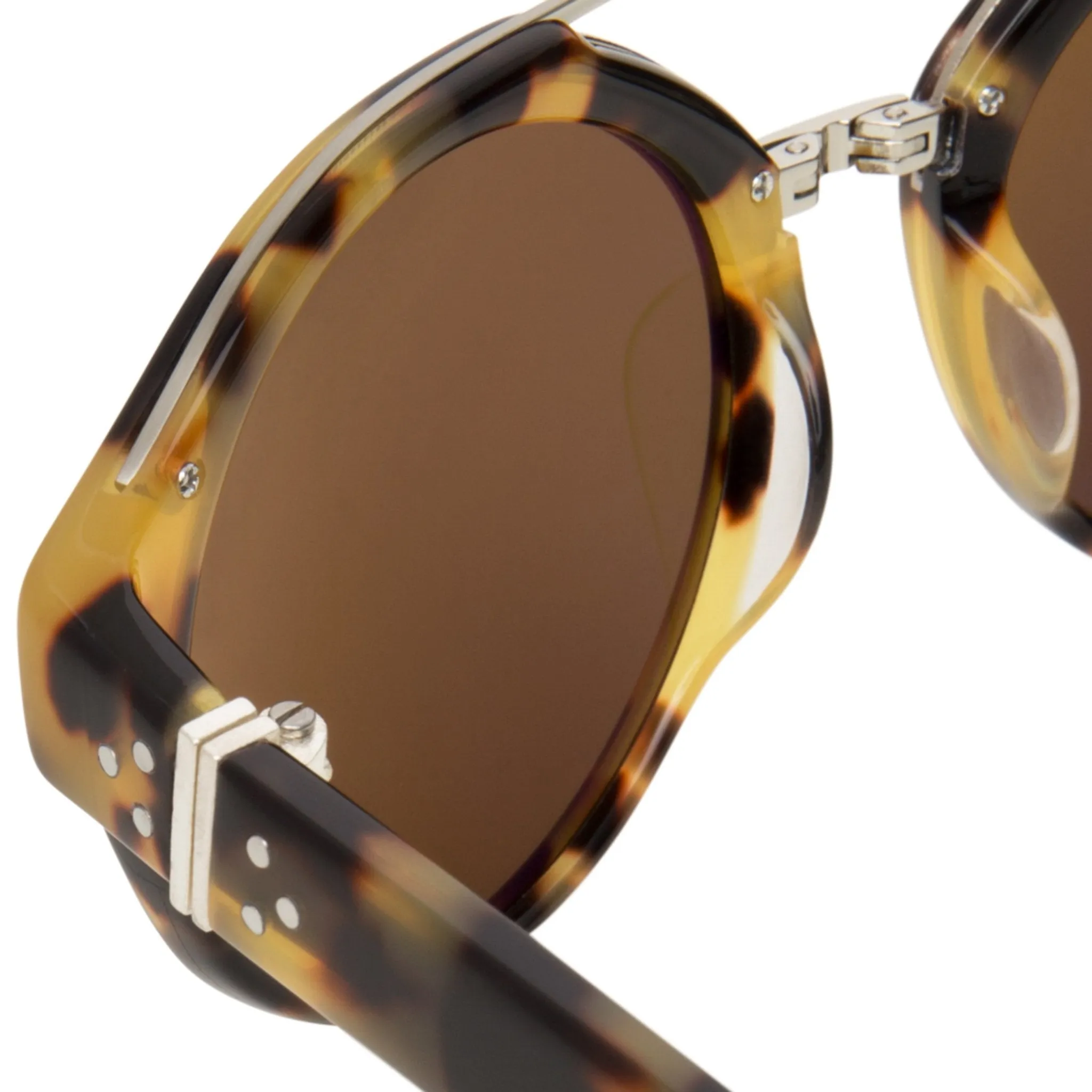 Ann Demeulemeester Sunglasses Round Tortoise Shell Titanium with Brown AD45C2SUN
