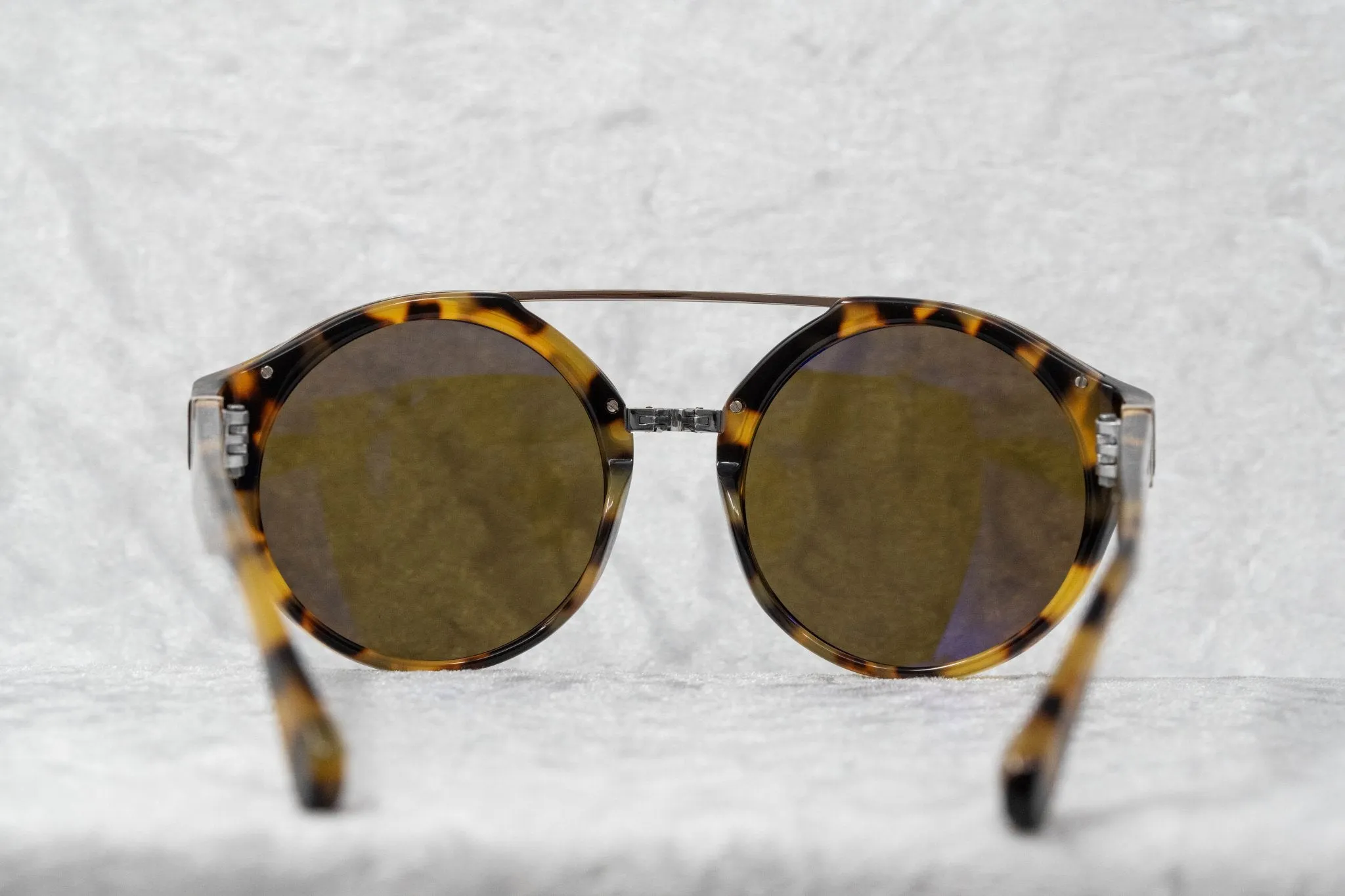 Ann Demeulemeester Sunglasses Round Tortoise Shell Titanium with Brown AD45C2SUN