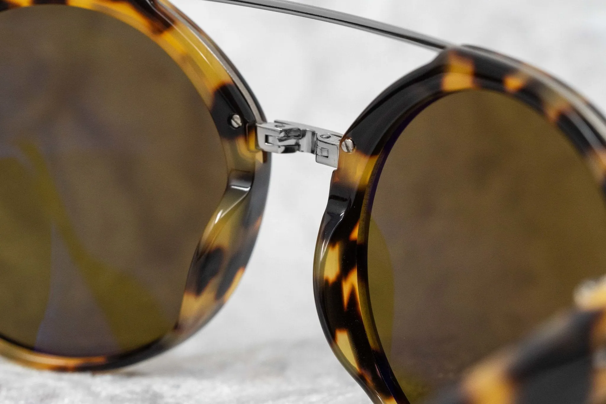 Ann Demeulemeester Sunglasses Round Tortoise Shell Titanium with Brown AD45C2SUN