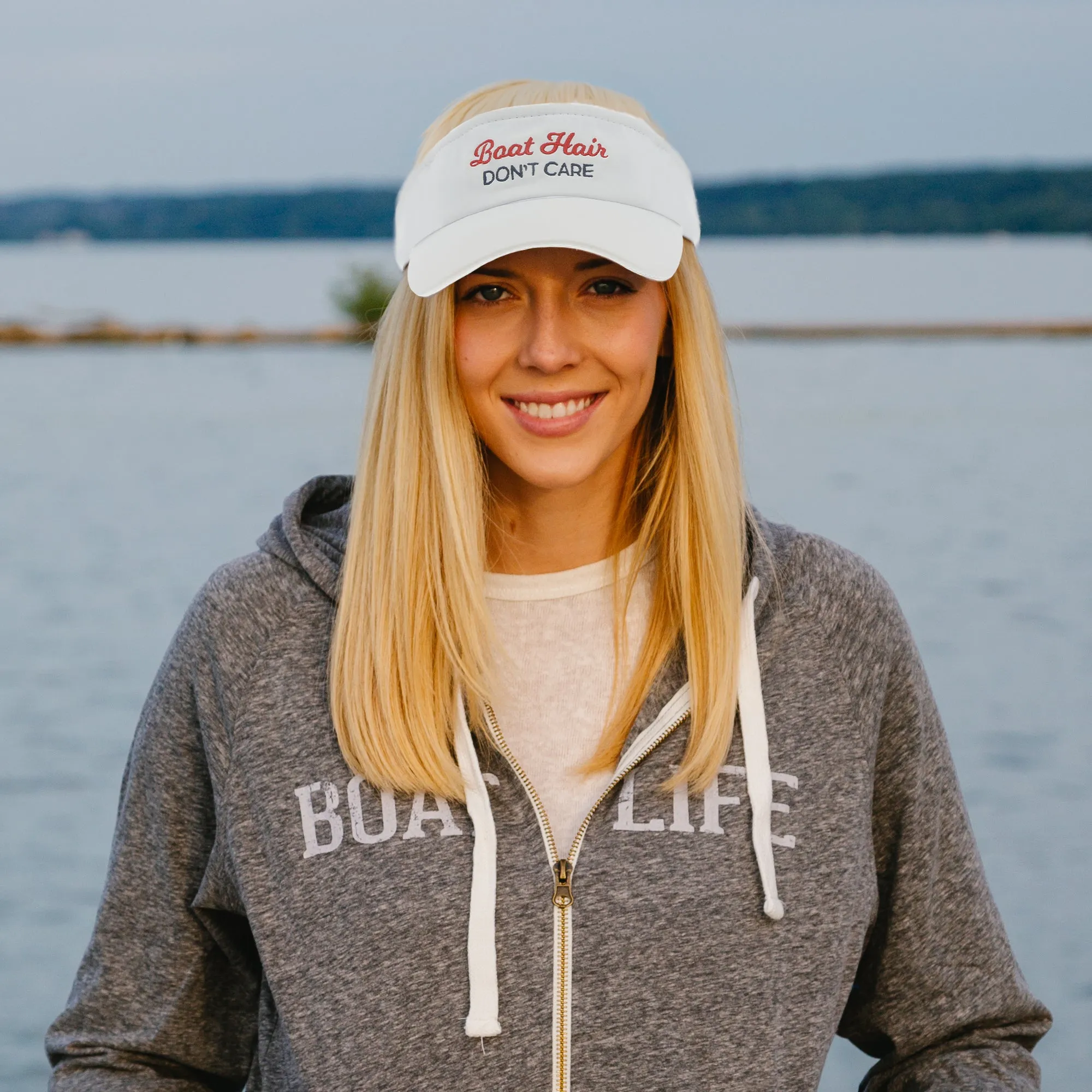 Boat Hair White Dri-Fit Visor