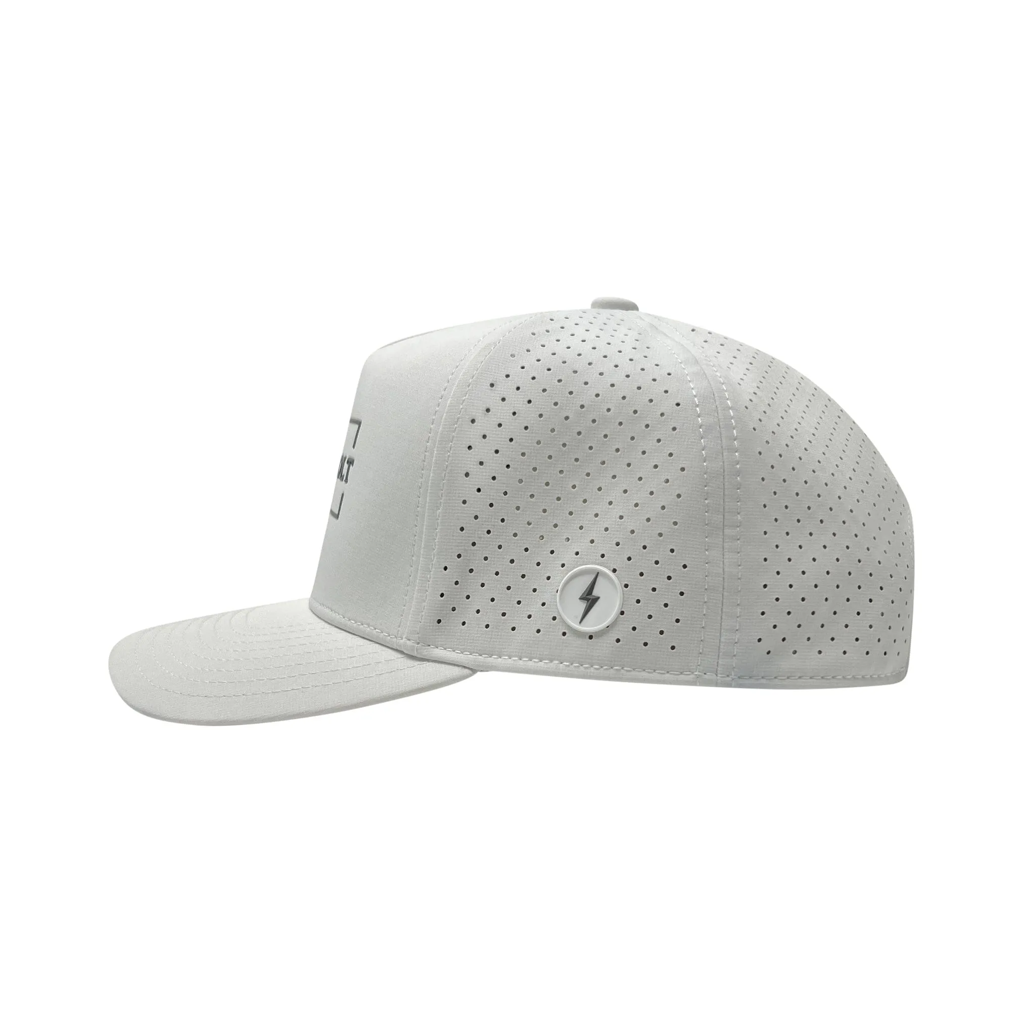 BRUCE BOLT Standard 5-Panel Snapback Hat - WHITE