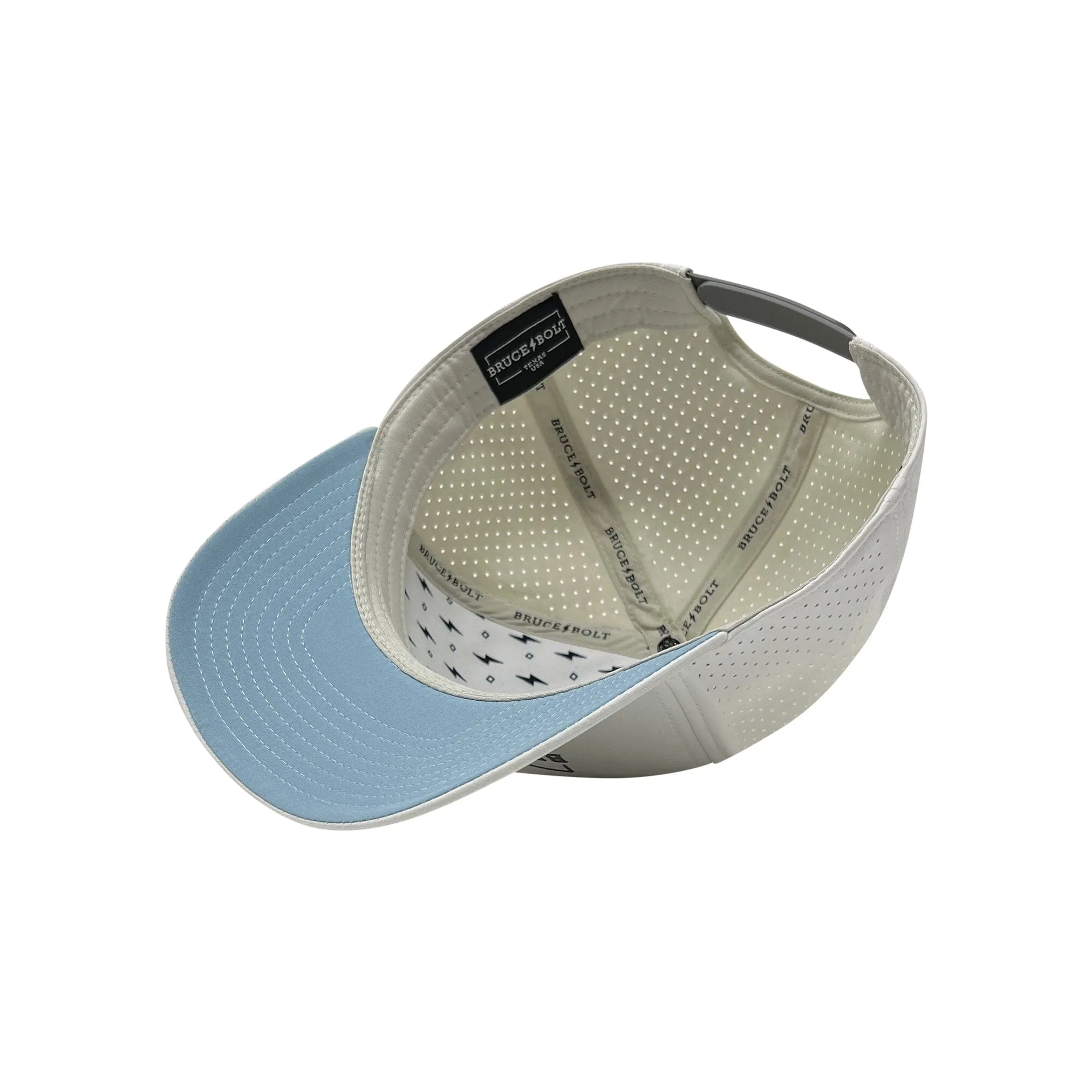 BRUCE BOLT Standard 5-Panel Snapback Hat - WHITE