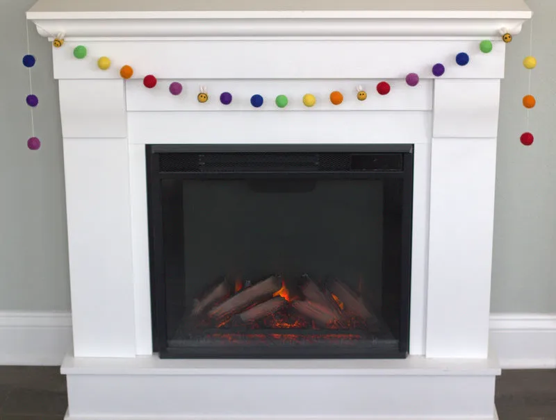 Bumble Bee Felt Garland- Rainbow