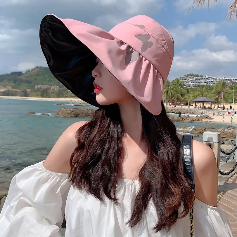 Butterfly-Printed Outdoor and Travel Summer Sun Visor