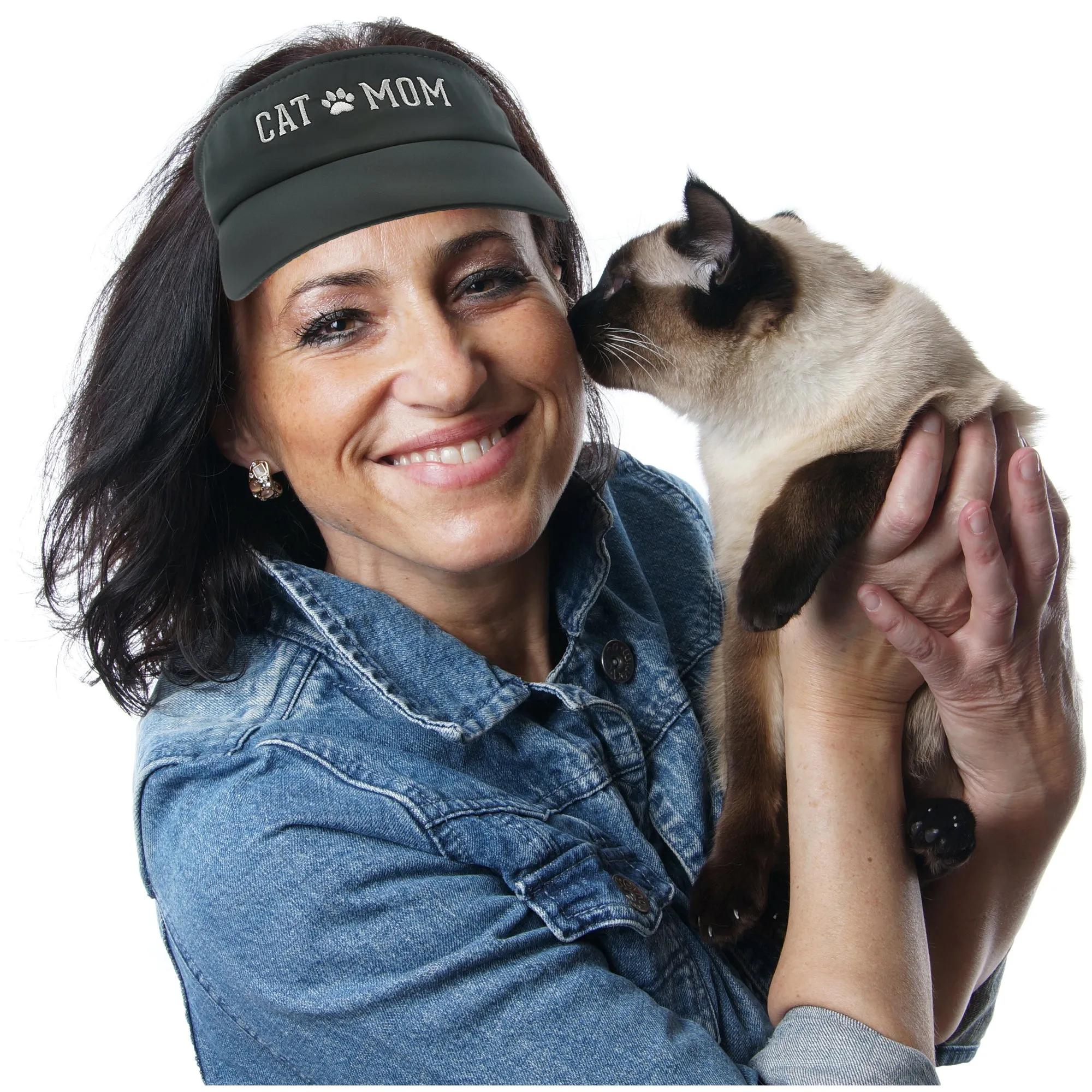 Cat Mom Dark Gray Dri-Fit Visor
