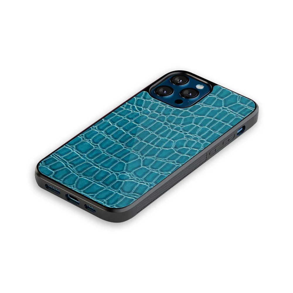 Croco Blue Phone Cover | Glass Case