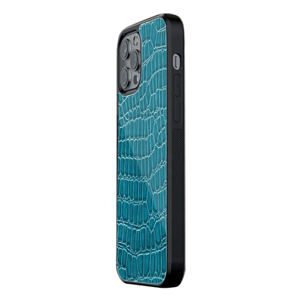 Croco Blue Phone Cover | Glass Case