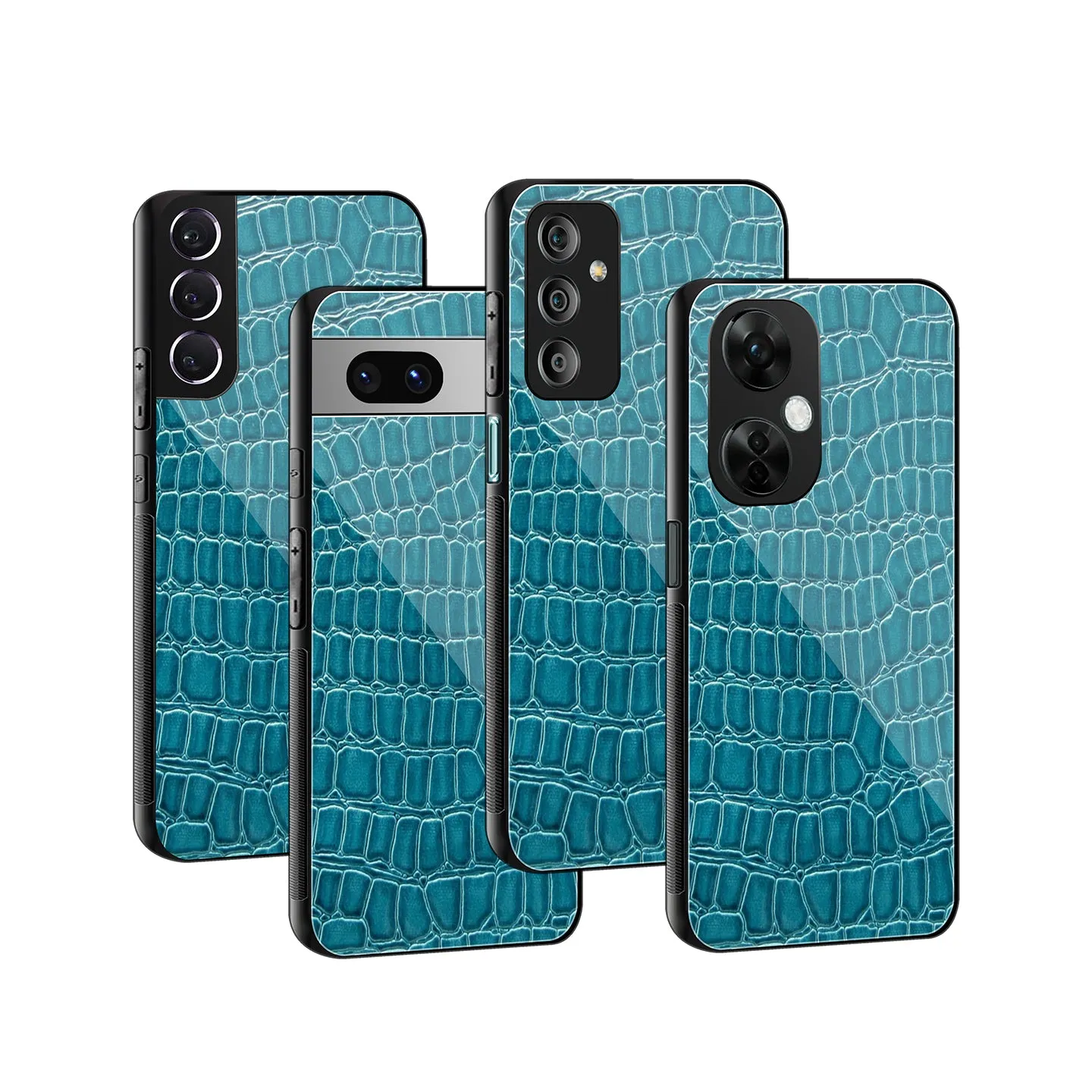 Croco Blue Phone Cover | Glass Case