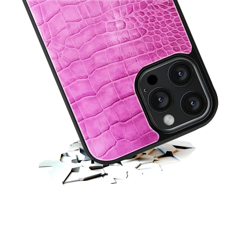 Croco Hot Pink Phone Cover | Glass Case