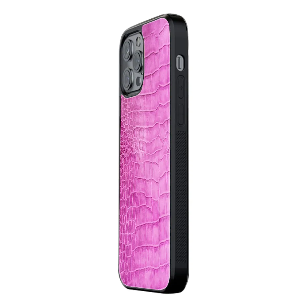 Croco Hot Pink Phone Cover | Glass Case
