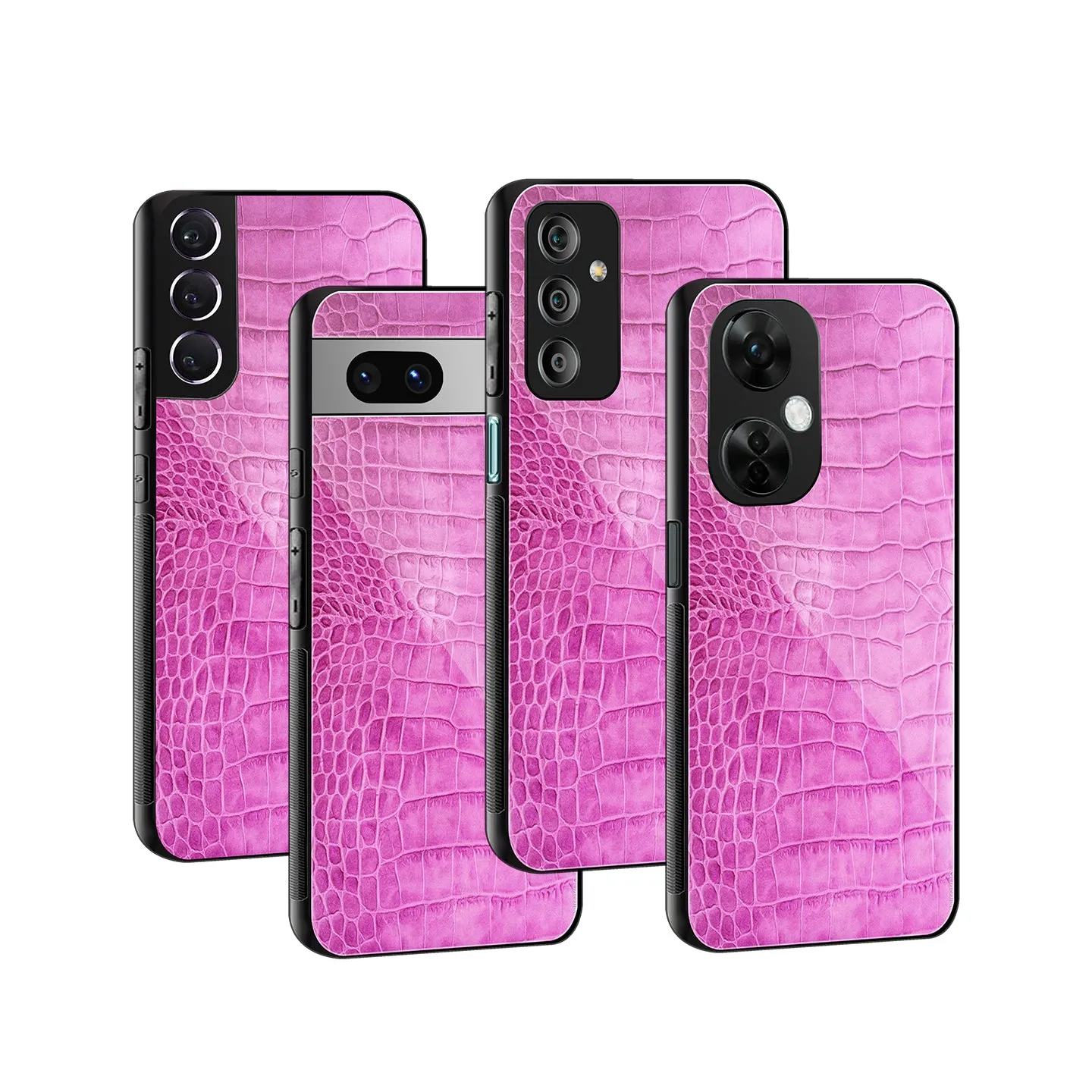 Croco Hot Pink Phone Cover | Glass Case