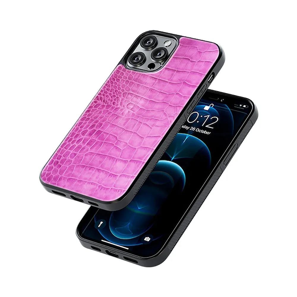 Croco Hot Pink Phone Cover | Glass Case