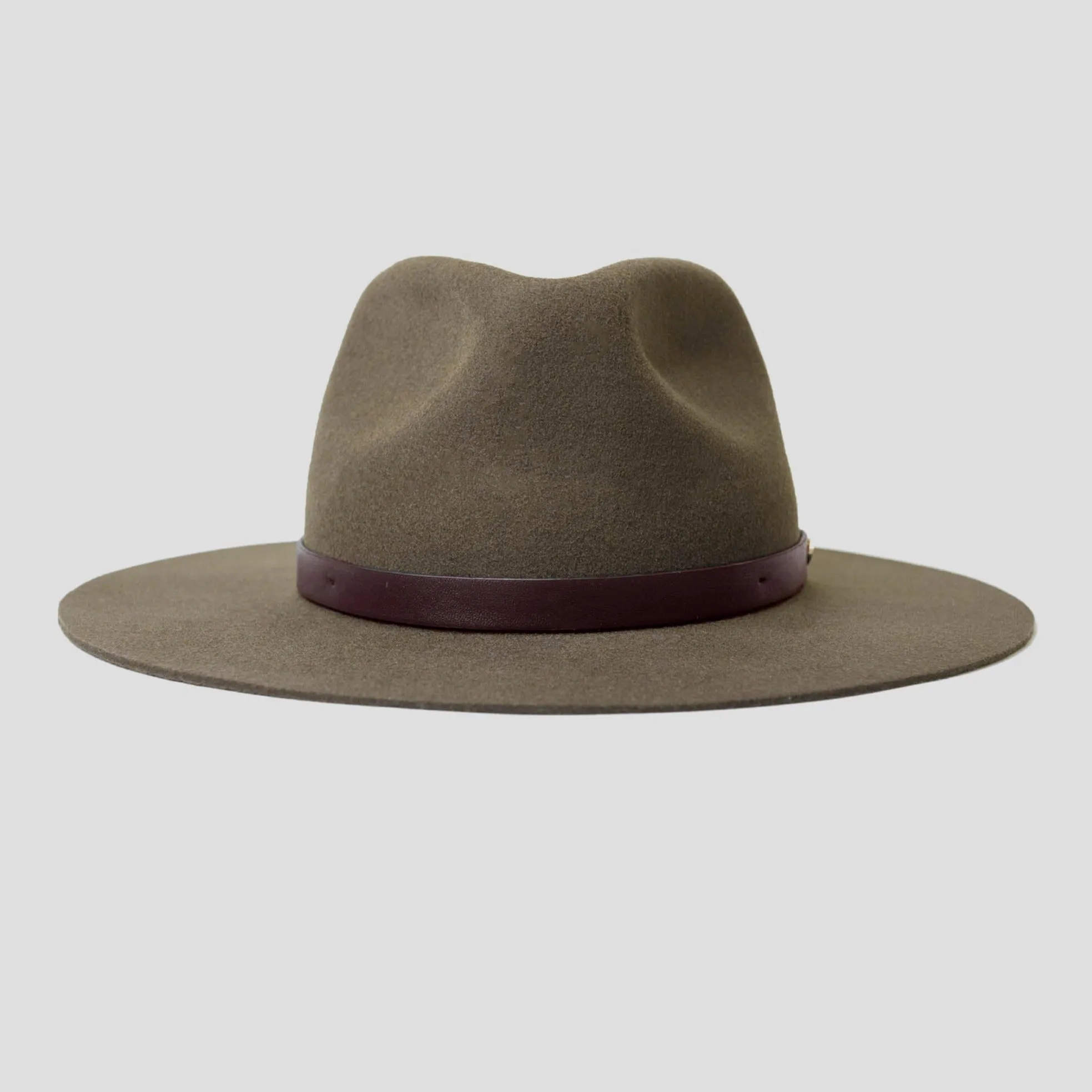 Dapper Men's Felt Fedora Hat–Dark Olive