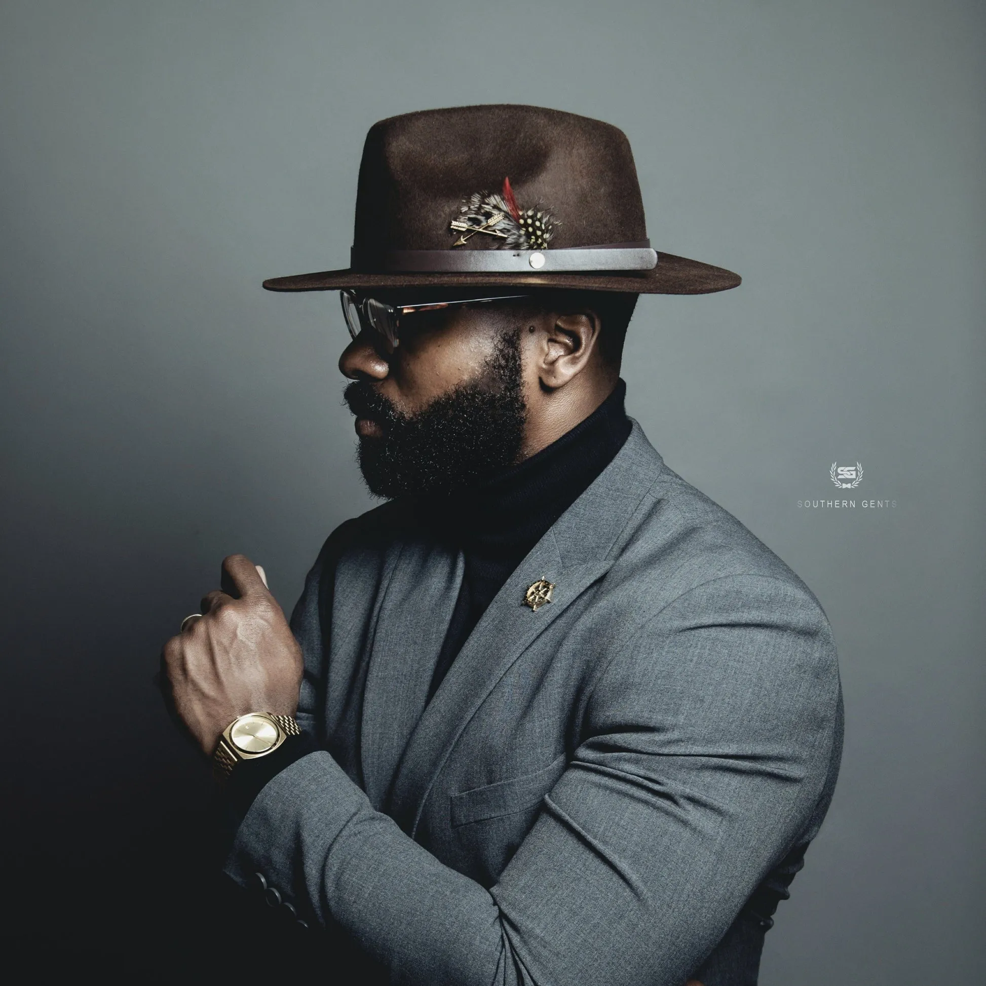 Dapper Men's Felt Fedora Hat–Dark Olive