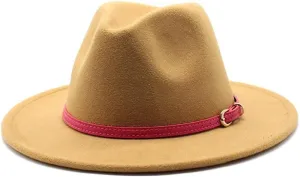 DHAEY Jazz Top Hat Men Women Woolen British Hat Children's Stage Big Felt Hat Retro Gentleman's Hat Luopan Caps & Hats (Color : Camel, Size : 56-58cm)