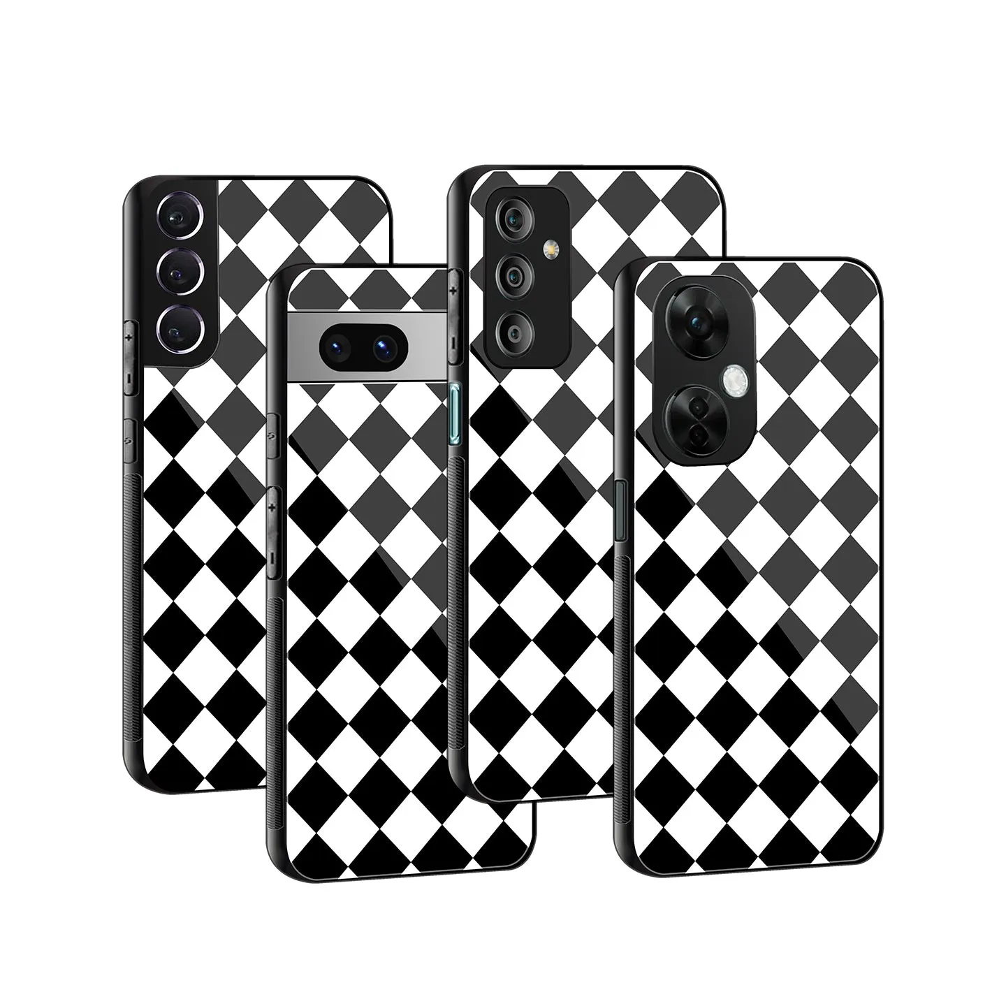 Diamond Check Phone Cover | Glass Case
