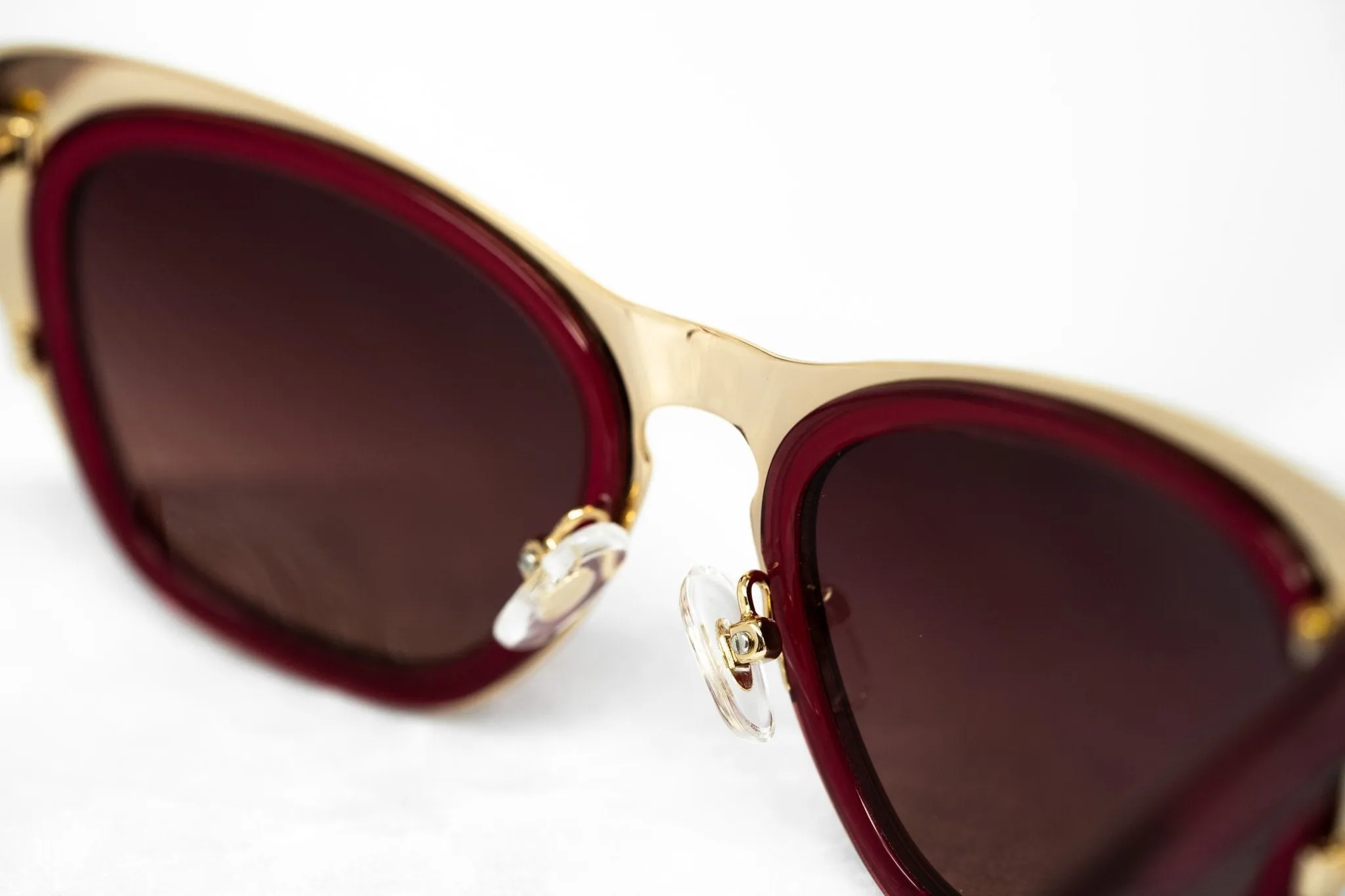 Erdem Sunglasses Cat Eye Gold and Maroon