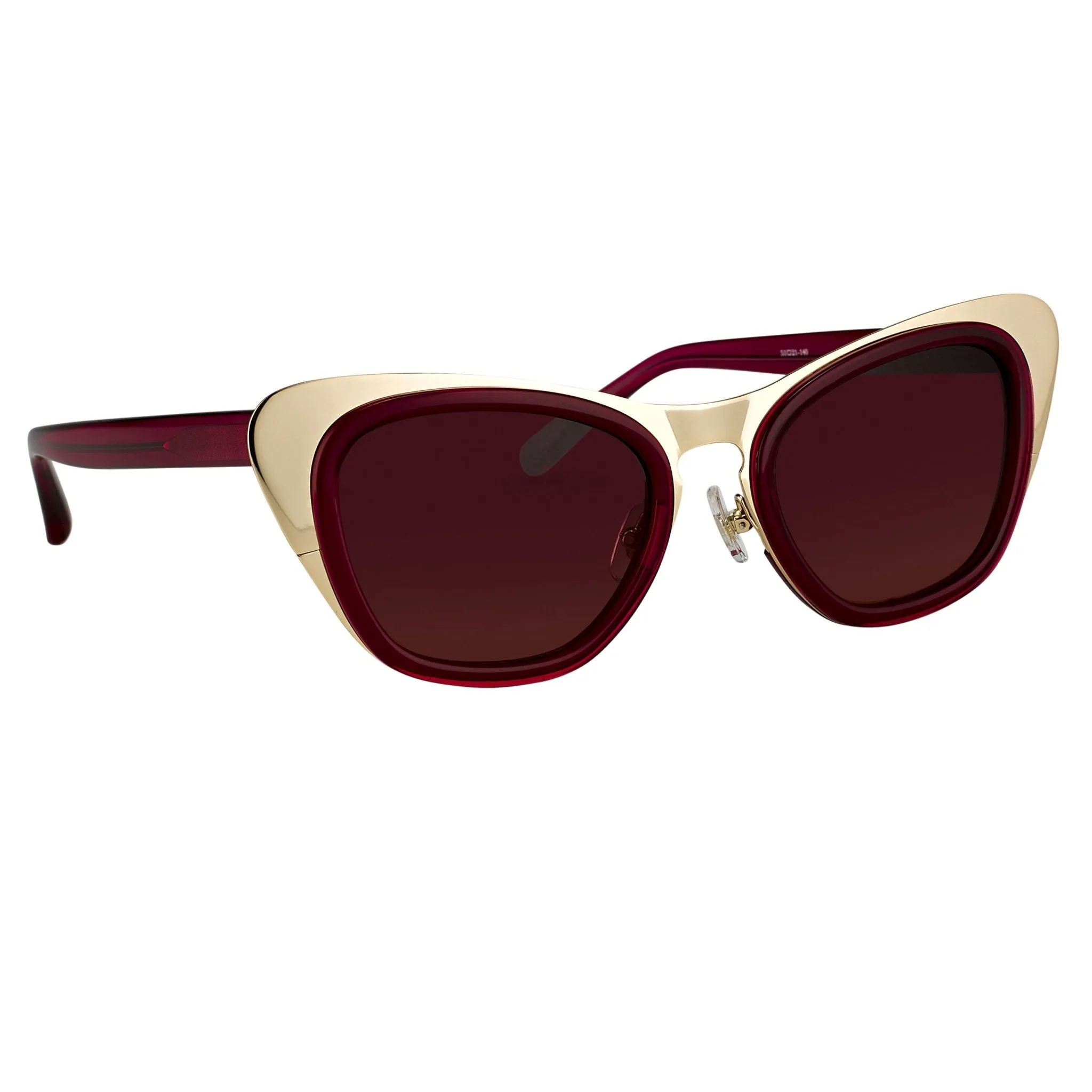 Erdem Sunglasses Cat Eye Gold and Maroon