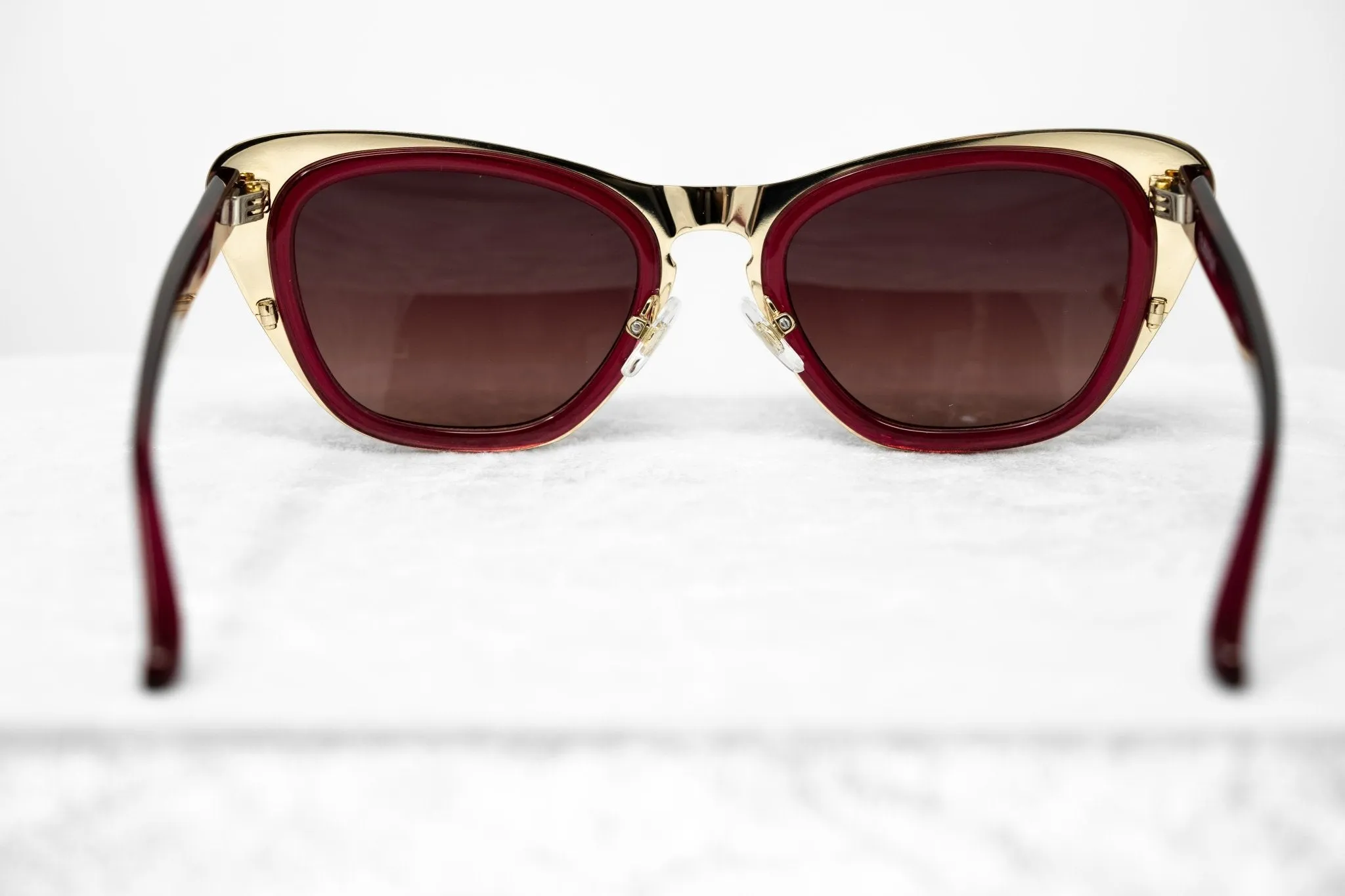 Erdem Sunglasses Cat Eye Gold and Maroon