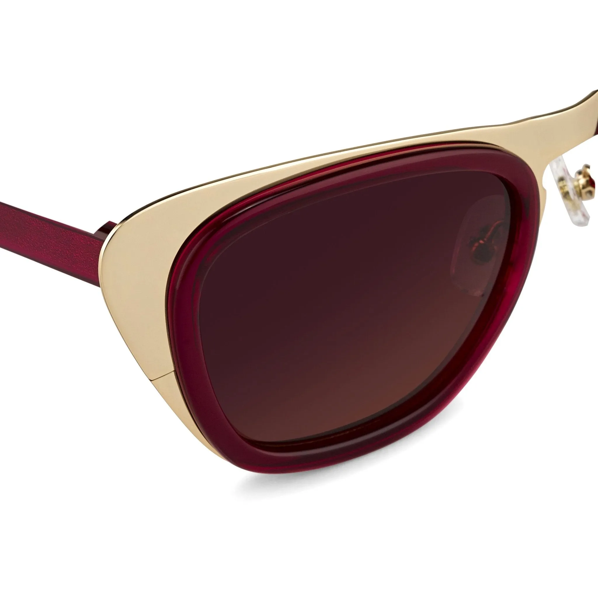 Erdem Sunglasses Cat Eye Gold and Maroon