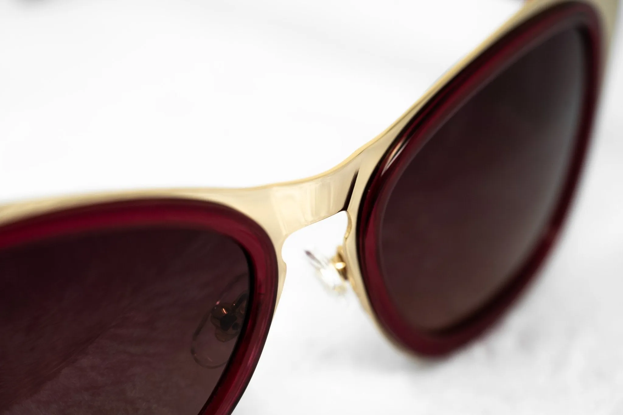 Erdem Sunglasses Cat Eye Gold and Maroon