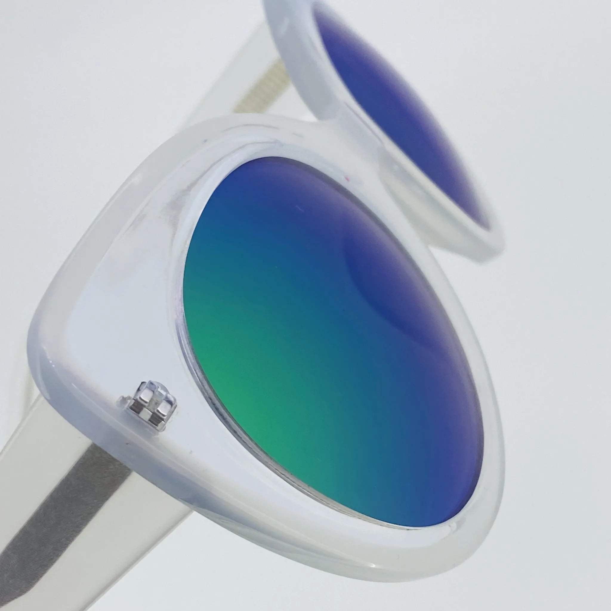 Erdem Sunglasses Cat Eye Ivory and Green/Blue