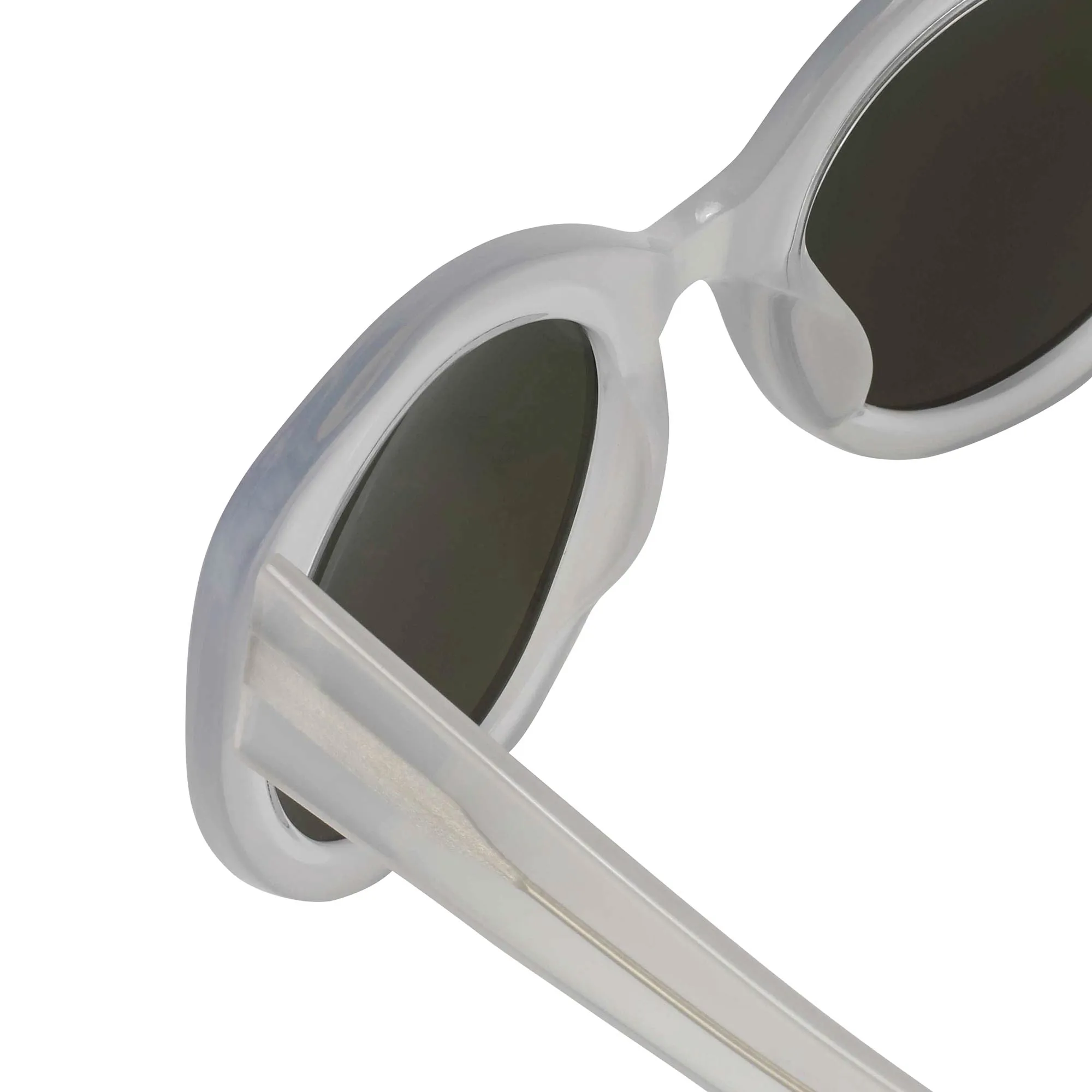 Erdem Sunglasses Cat Eye Ivory and Green/Blue