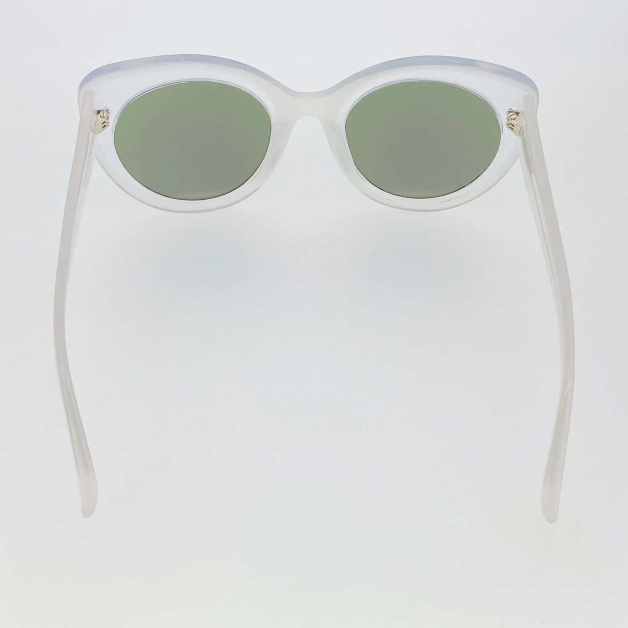 Erdem Sunglasses Cat Eye Ivory and Green/Blue