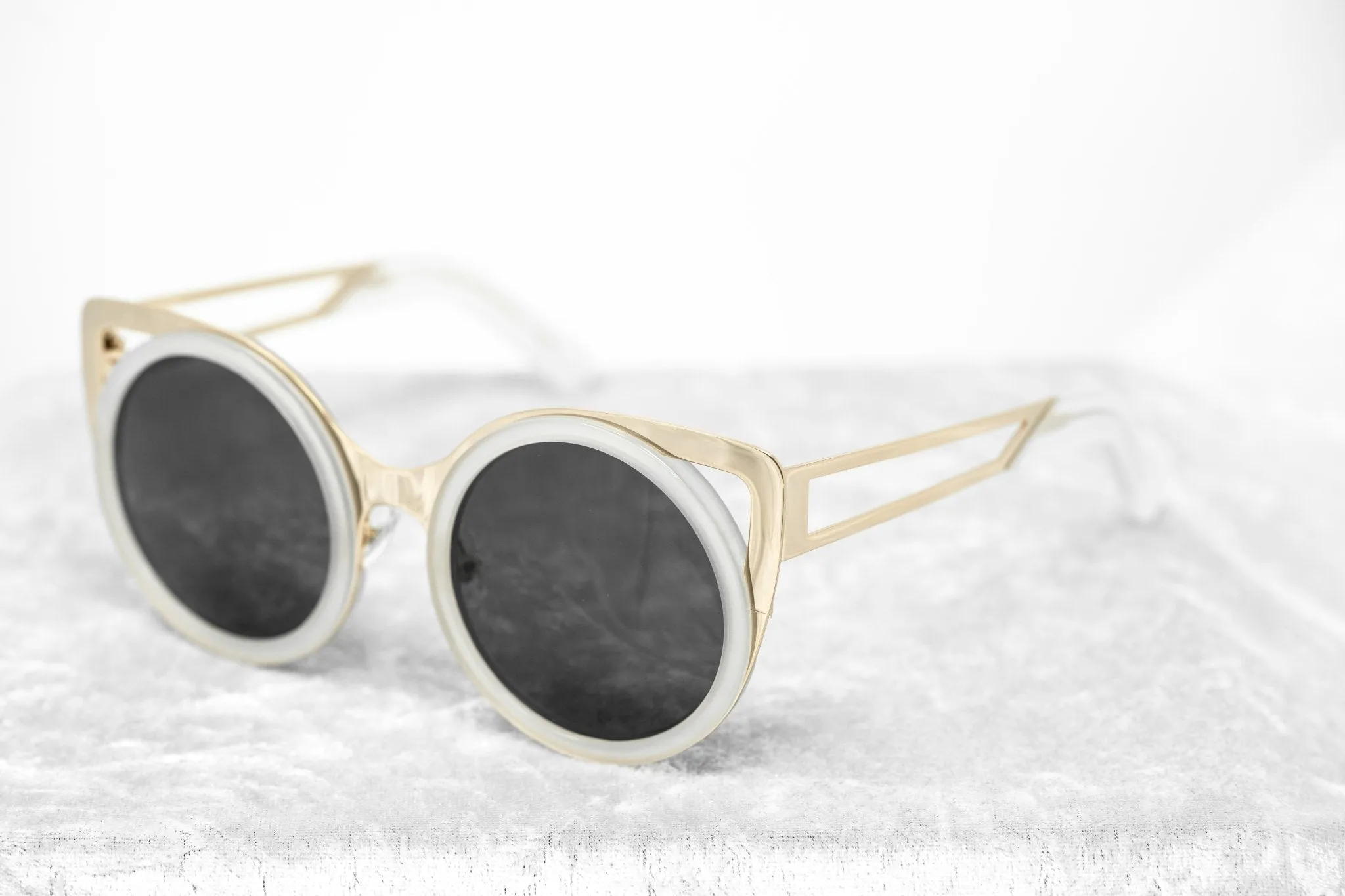 Erdem Sunglasses Cat Eye Transparent White and Grey