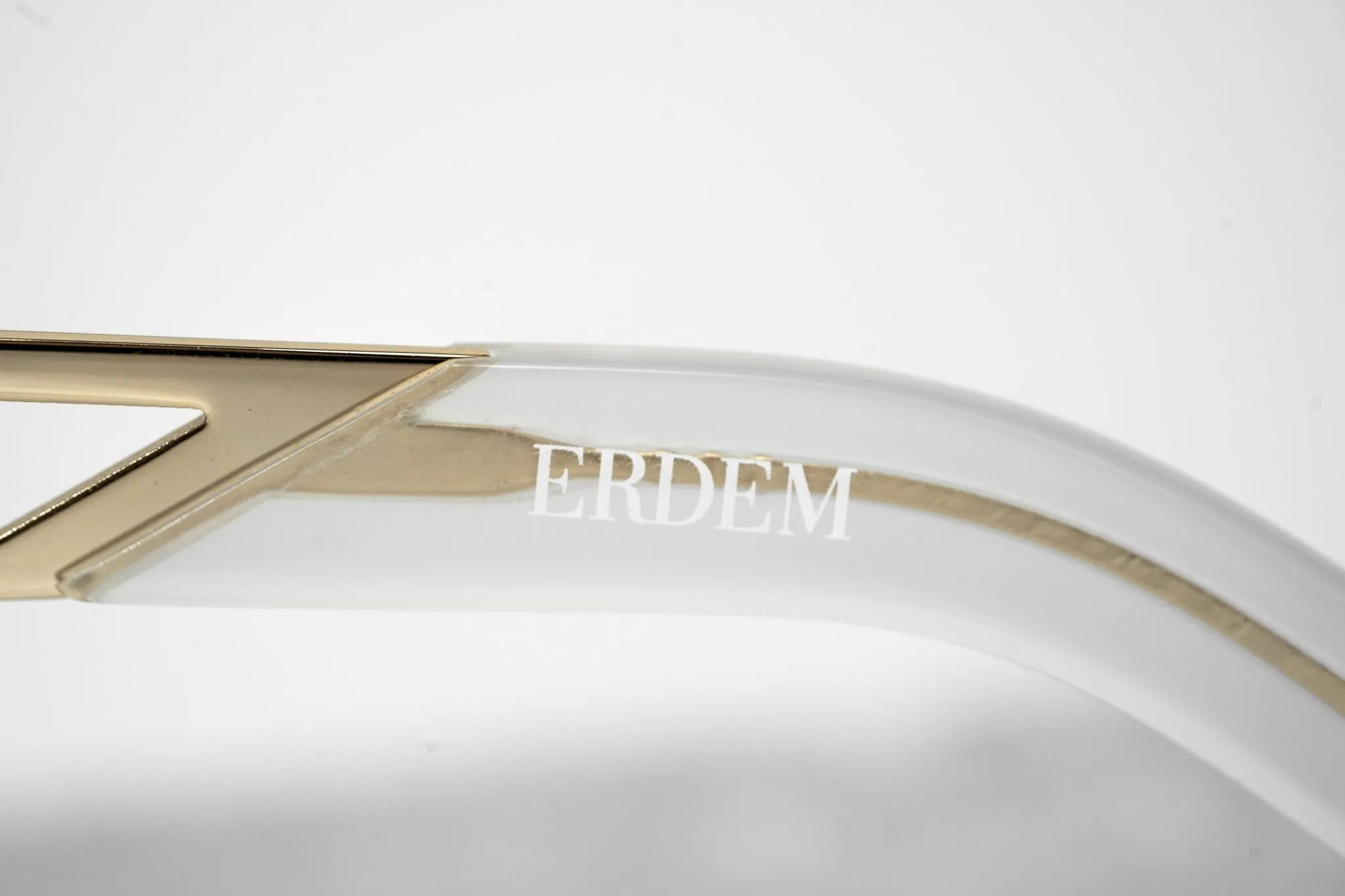 Erdem Sunglasses Cat Eye Transparent White and Grey