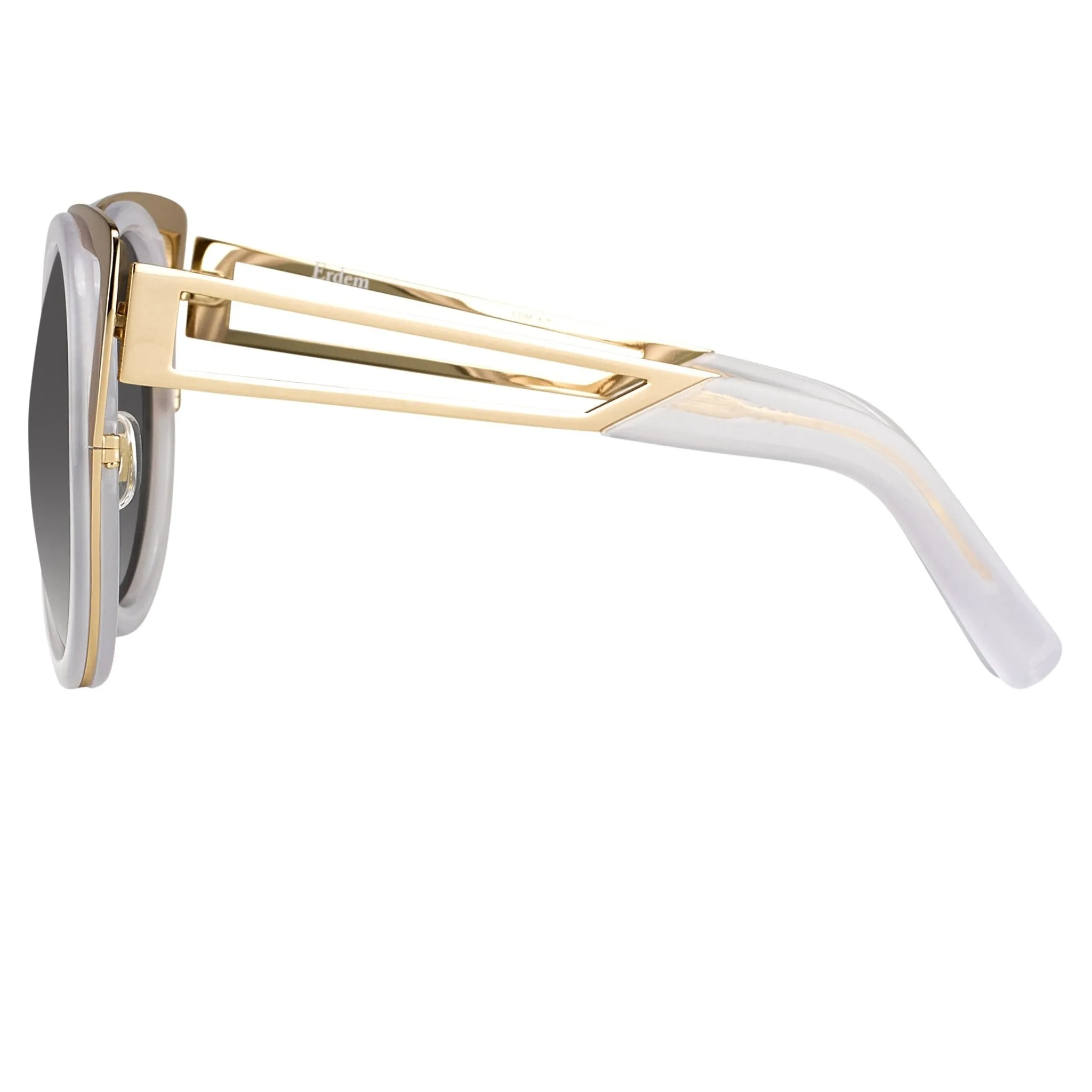 Erdem Sunglasses Cat Eye Transparent White and Grey