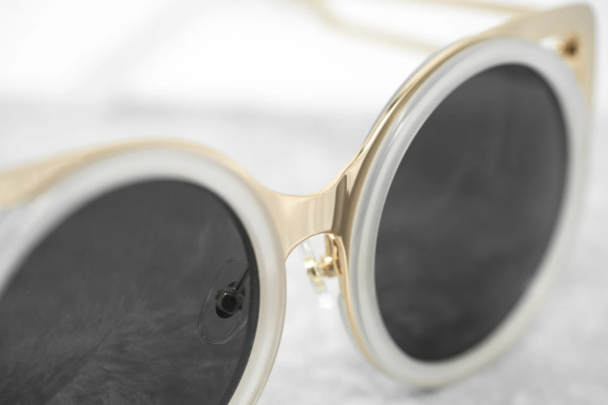Erdem Sunglasses Cat Eye Transparent White and Grey