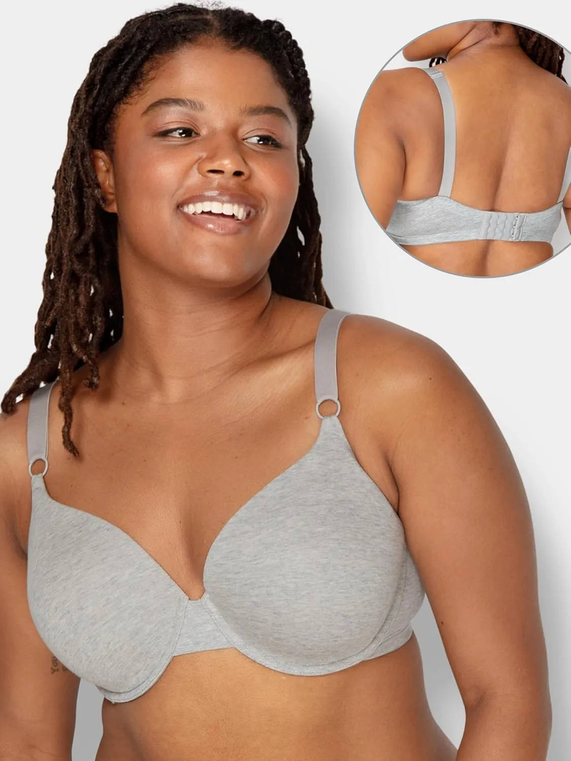 Fruit of the Loom Women's Smooth Cotton T-Shirt Bra Pack - Ultra-Soft, Flexible, and Invisible Under Tees
