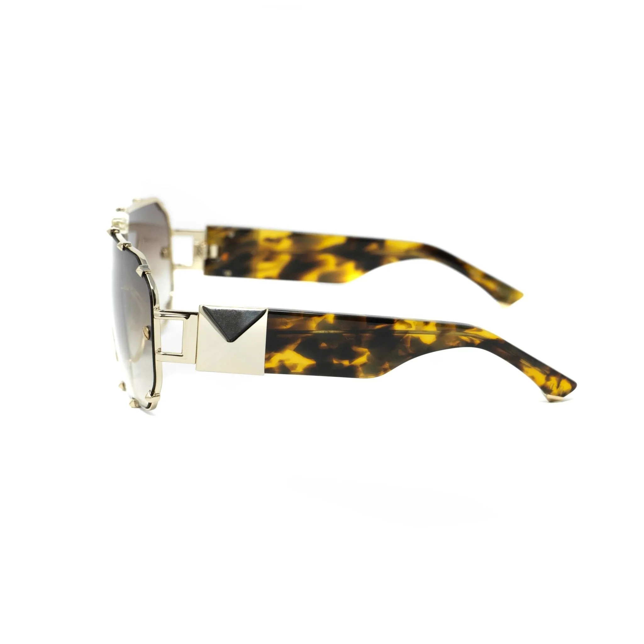 Giles Deacon Sunglasses Shield Tortoise Shell and Brown