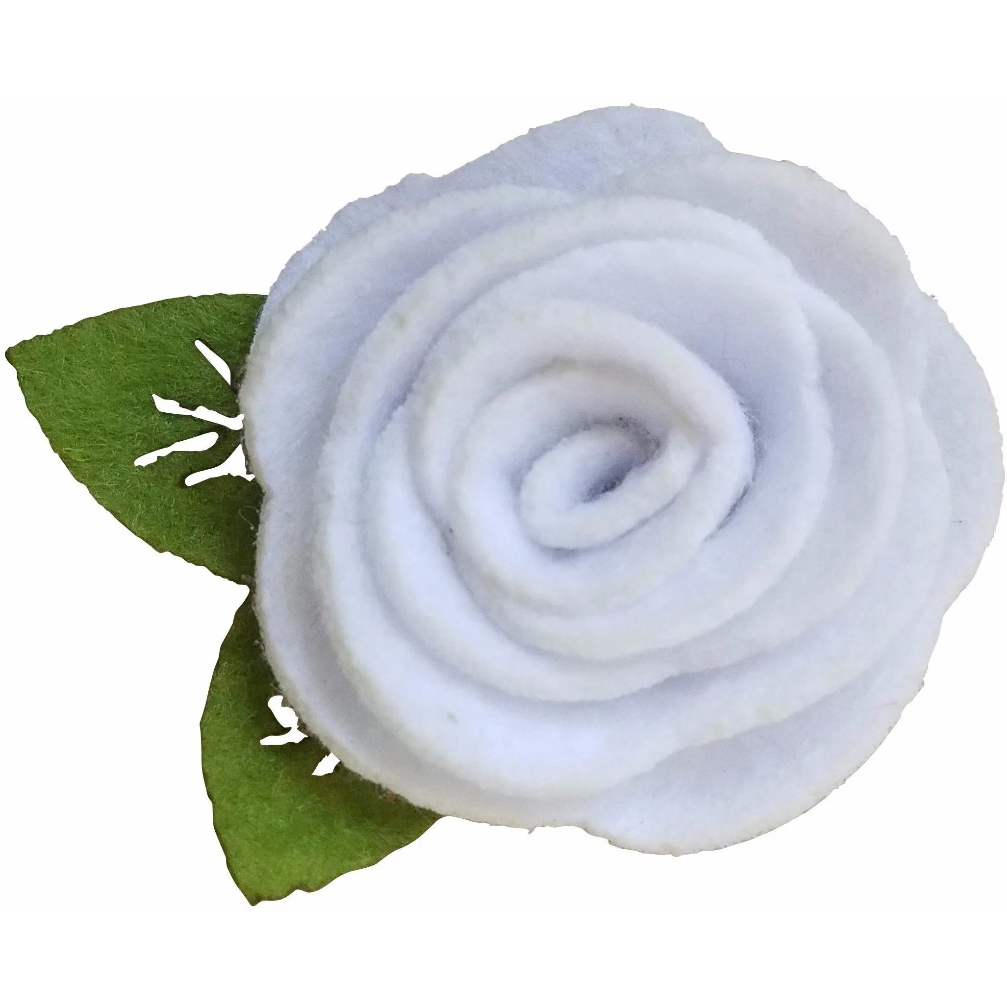 Gray 1.5" Felt Flower Rose Clip