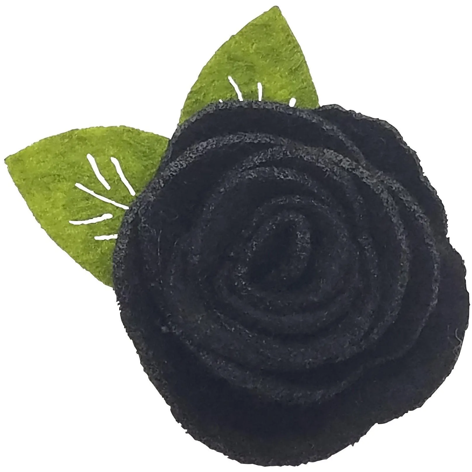 Gray 1.5" Felt Flower Rose Clip