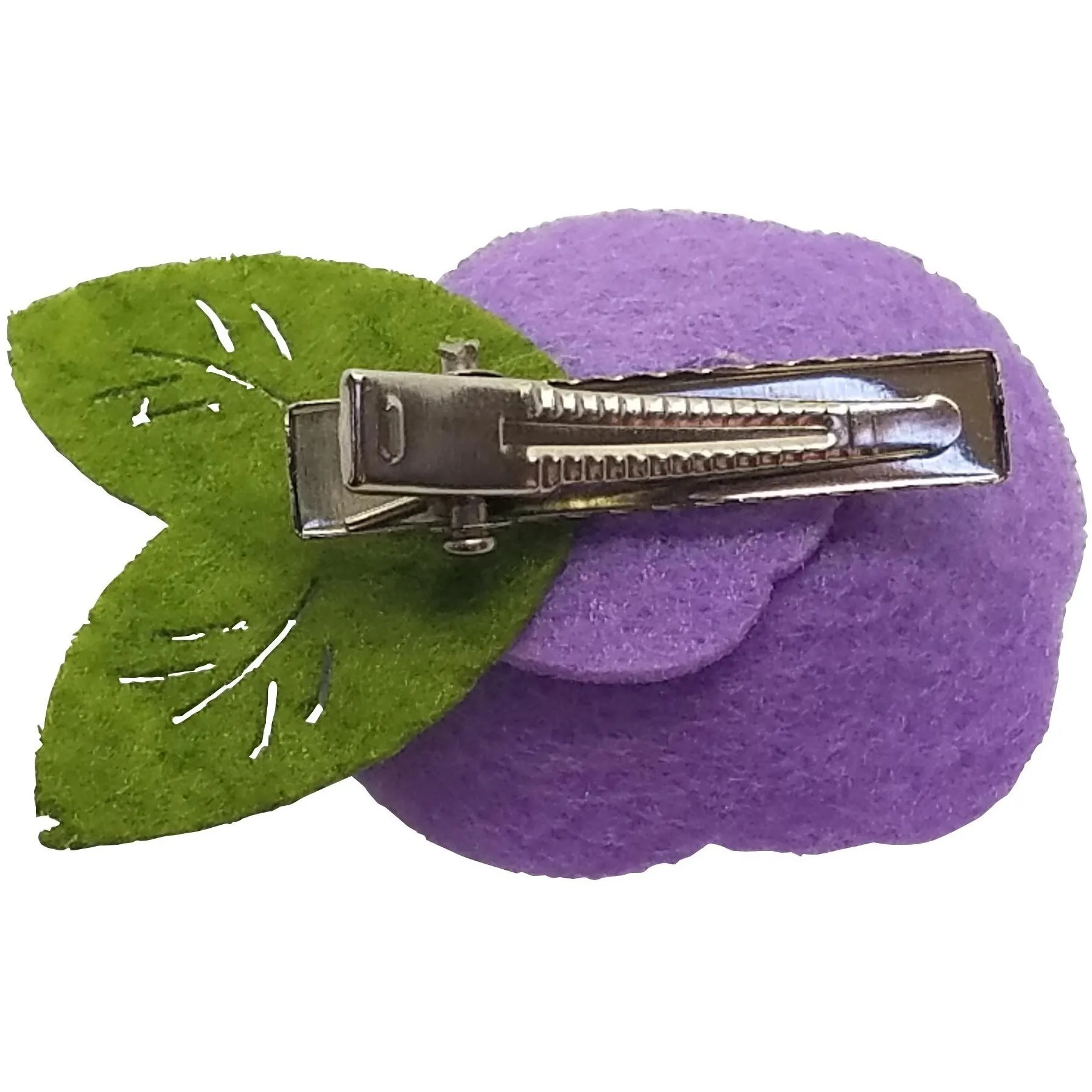 Gray 1.5" Felt Flower Rose Clip