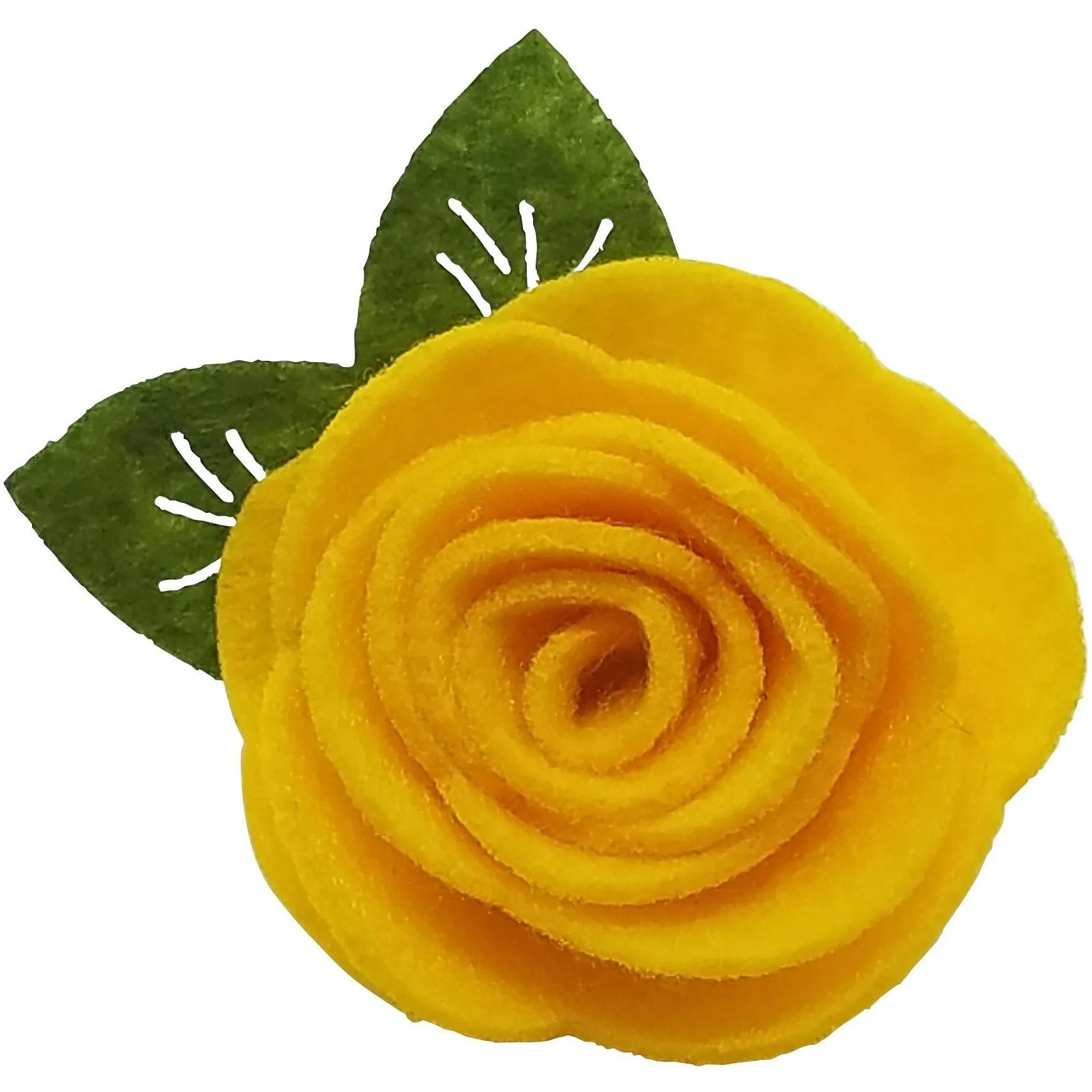 Gray 1.5" Felt Flower Rose Clip
