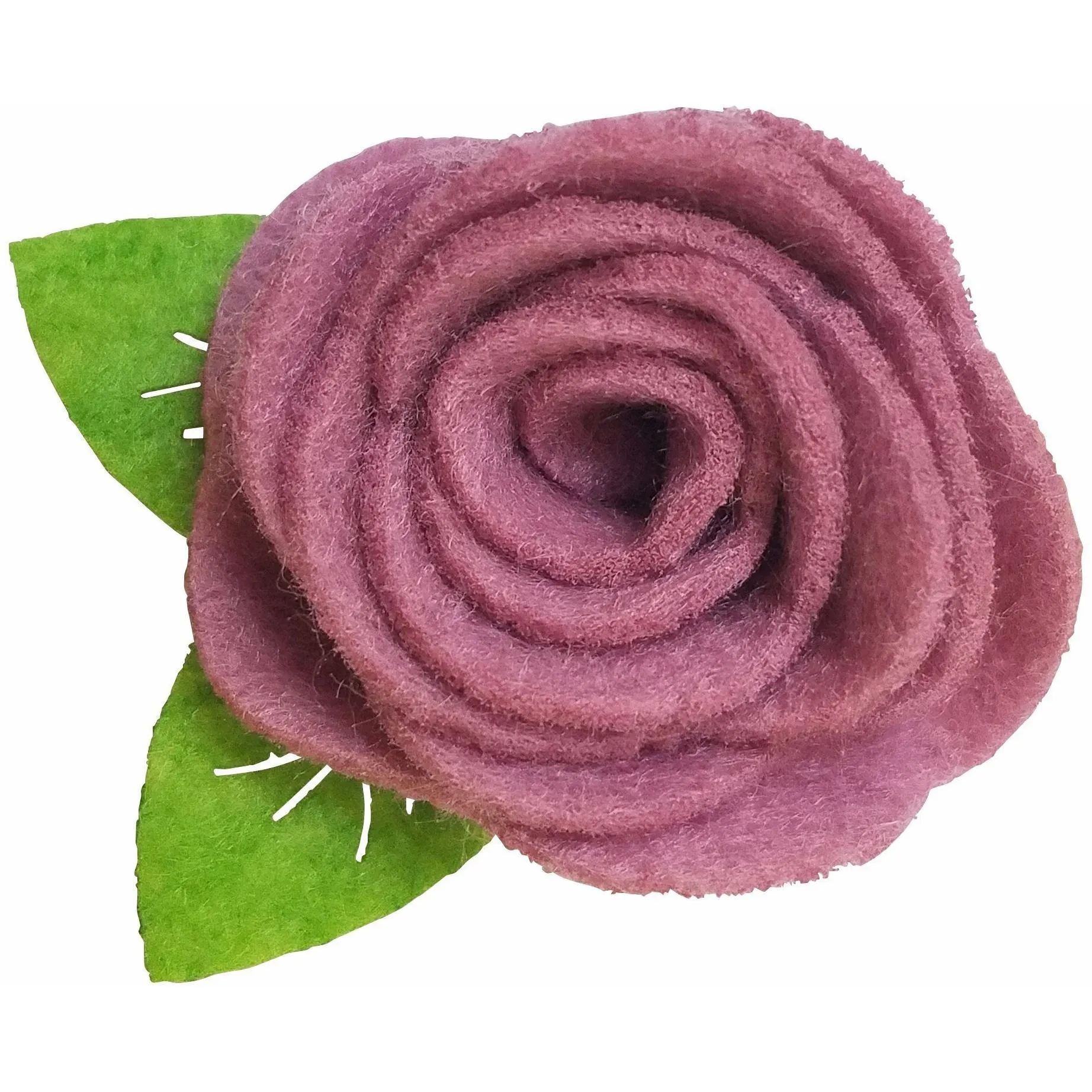 Gray 1.5" Felt Flower Rose Clip